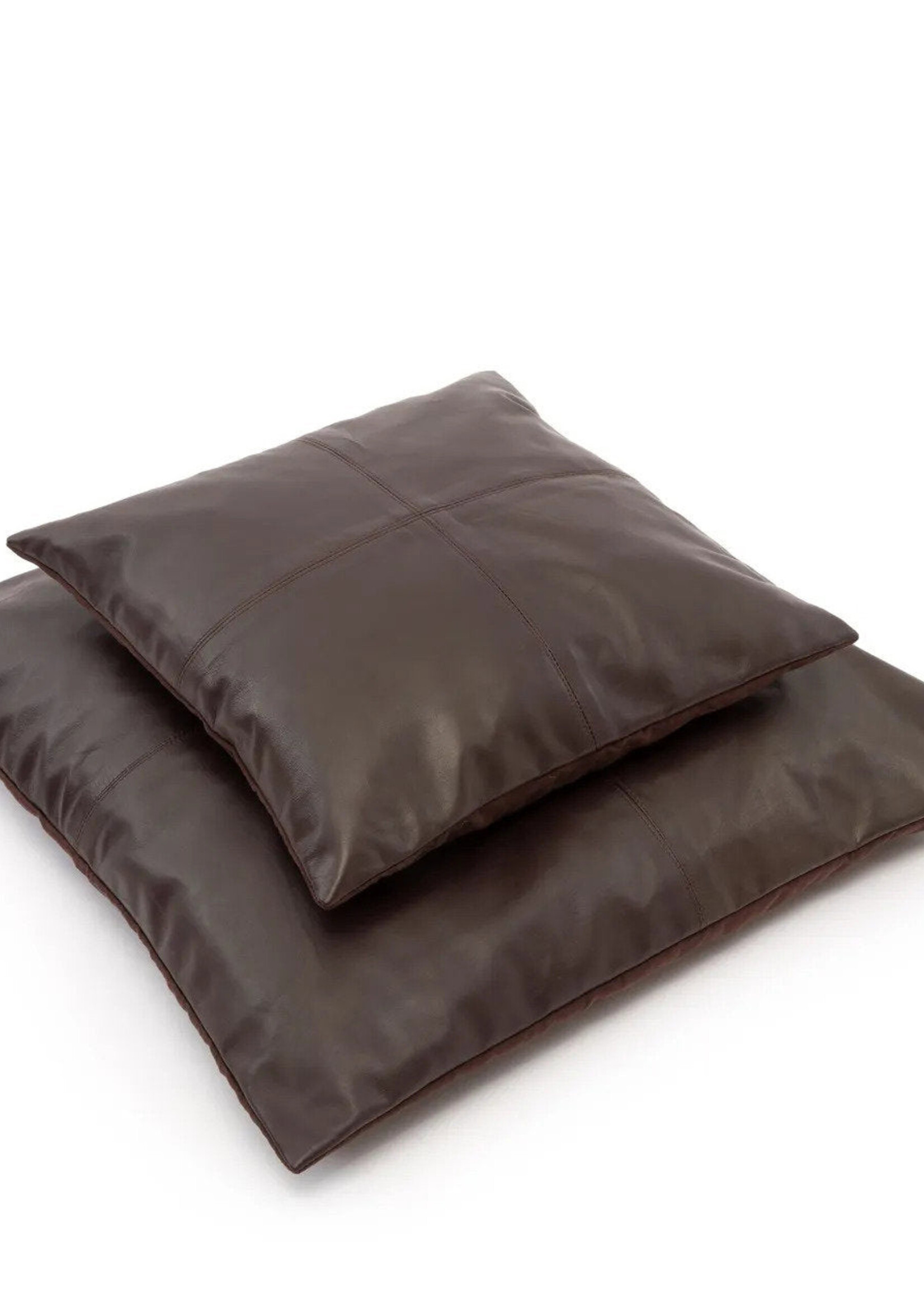 Bazar Bizar Antwerp The Four Panel Leather Cushion Cover - Choco - 60x60