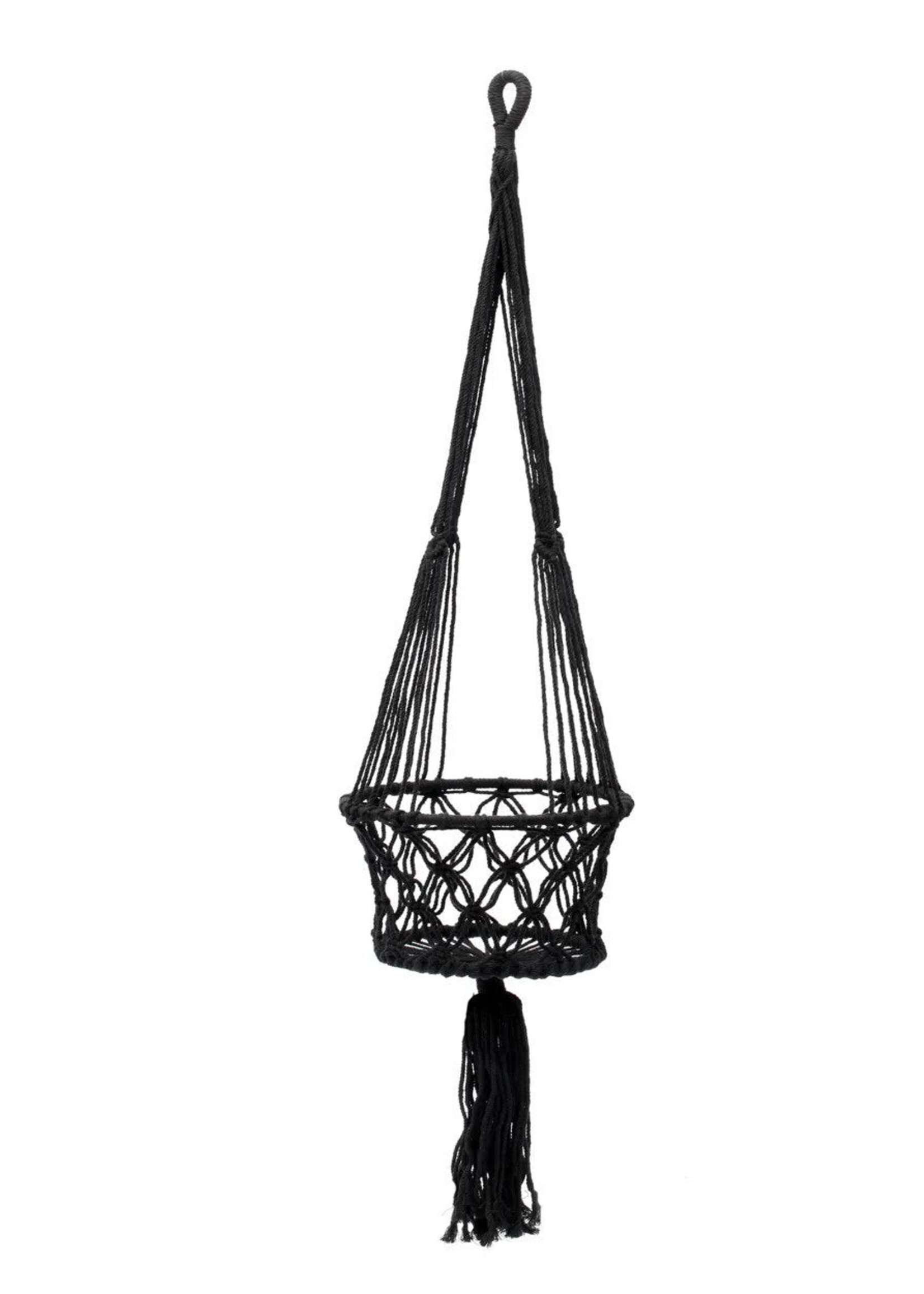 Bazar Bizar Antwerp The Macrame Plant Holder - Black - L