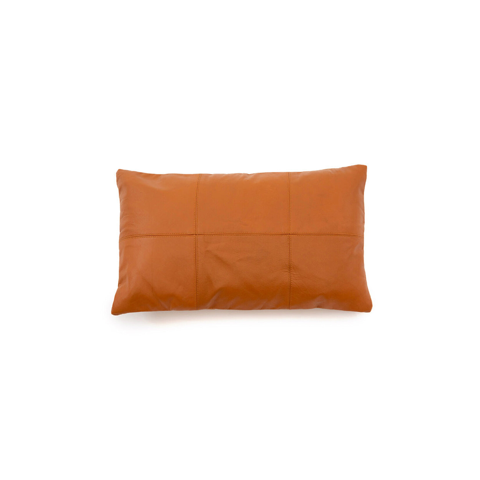 Bazar Bizar Antwerp The Six Panel Leather Cushion Cover - Camel - 30x50