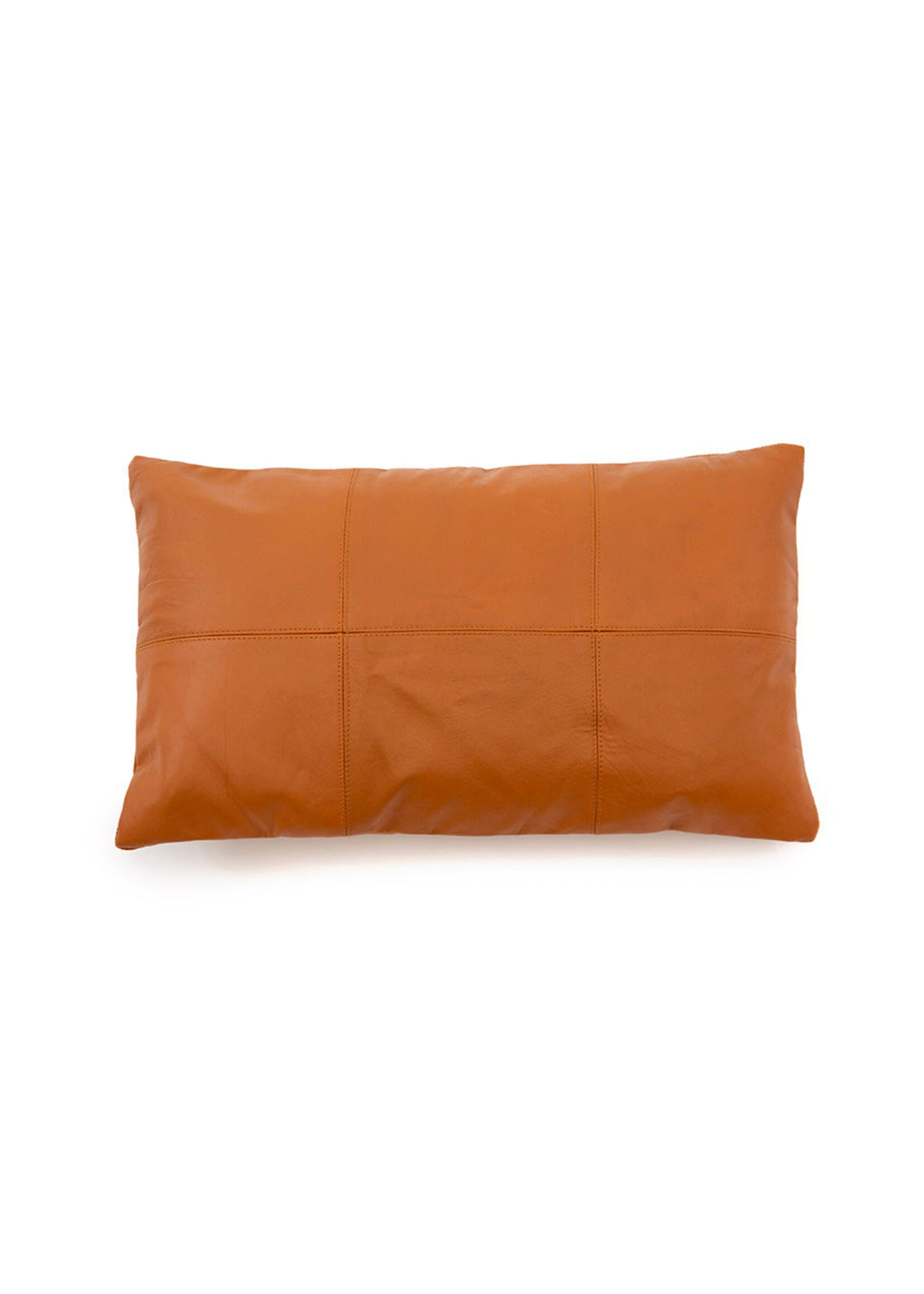 Bazar Bizar Antwerp The Six Panel Leather Cushion Cover - Camel - 30x50