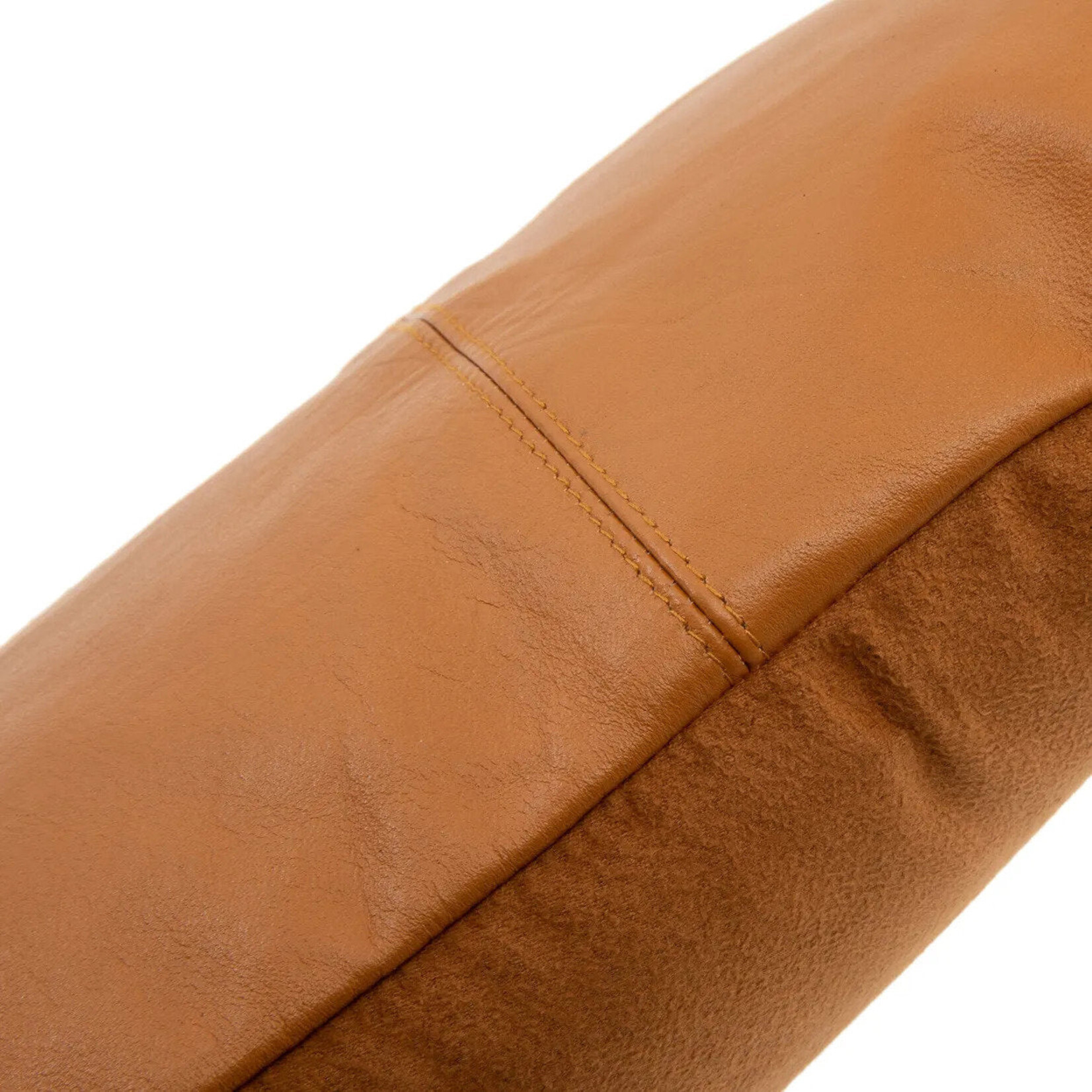 Bazar Bizar Antwerp The Six Panel Leather Cushion Cover - Camel - 30x50