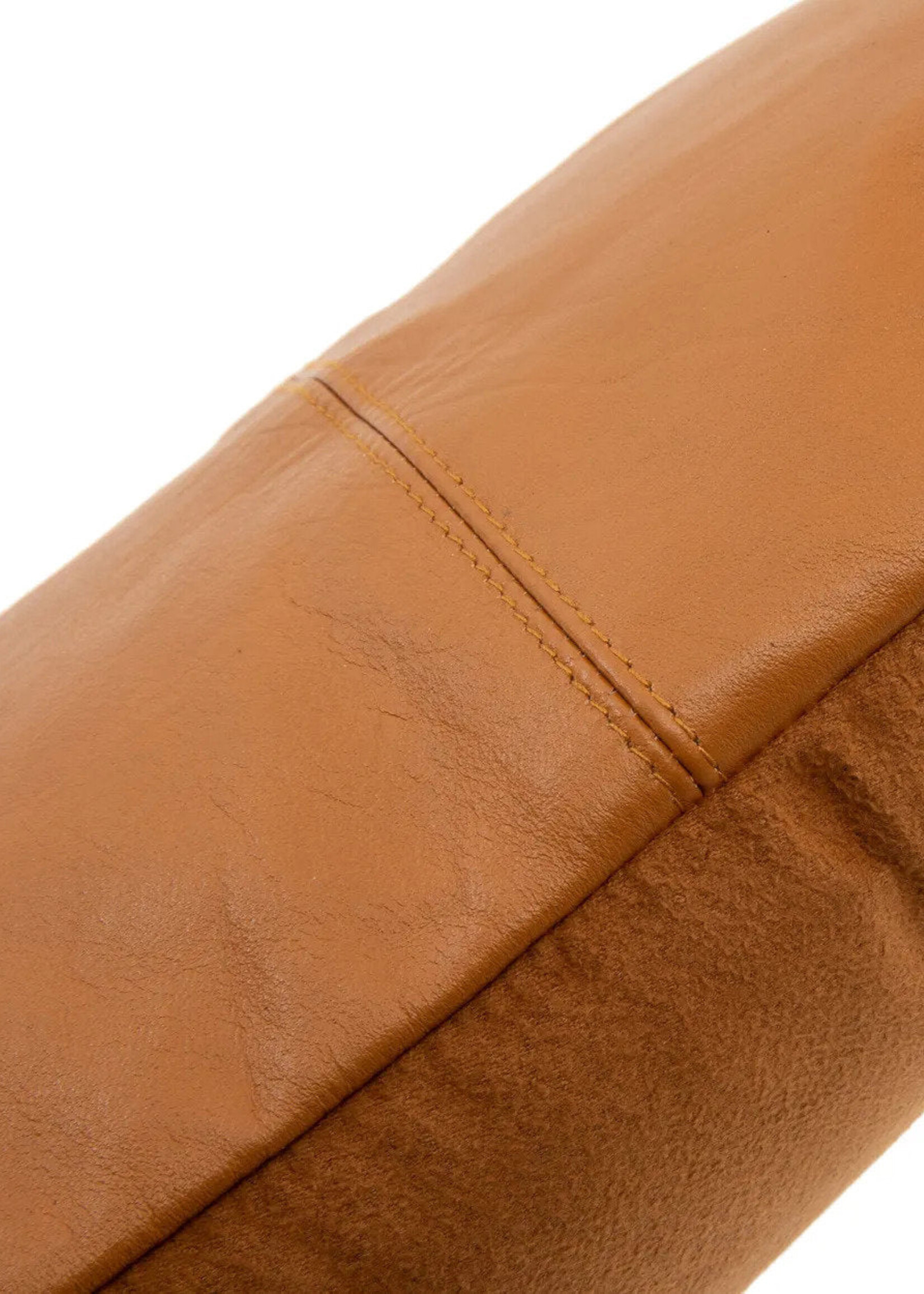 Bazar Bizar Antwerp The Six Panel Leather Cushion Cover - Camel - 30x50