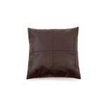 Bazar Bizar Antwerp The Four Panel Leather Cushion Cover - Choco - 40x40