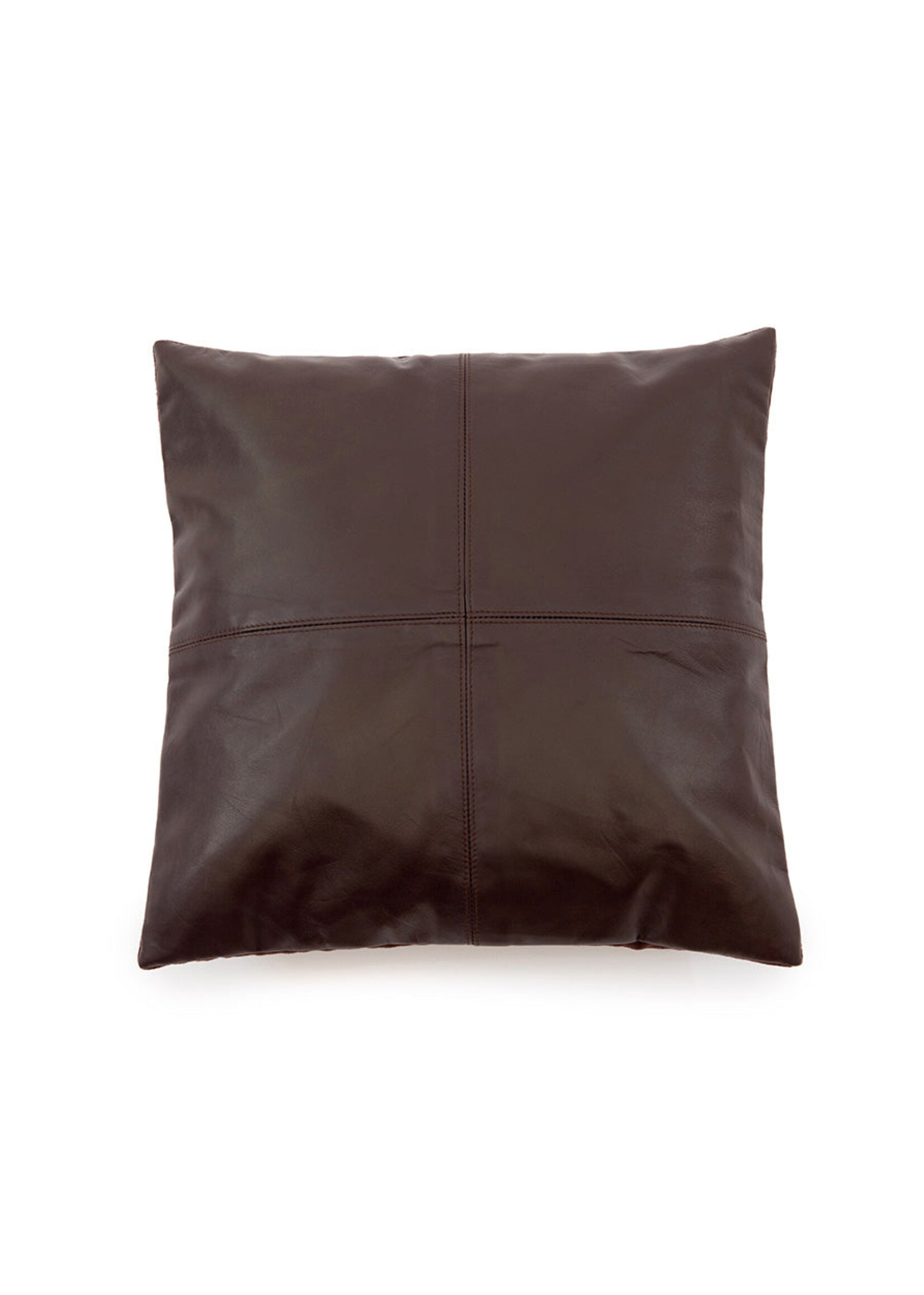 Bazar Bizar Antwerp The Four Panel Leather Cushion Cover - Choco - 40x40