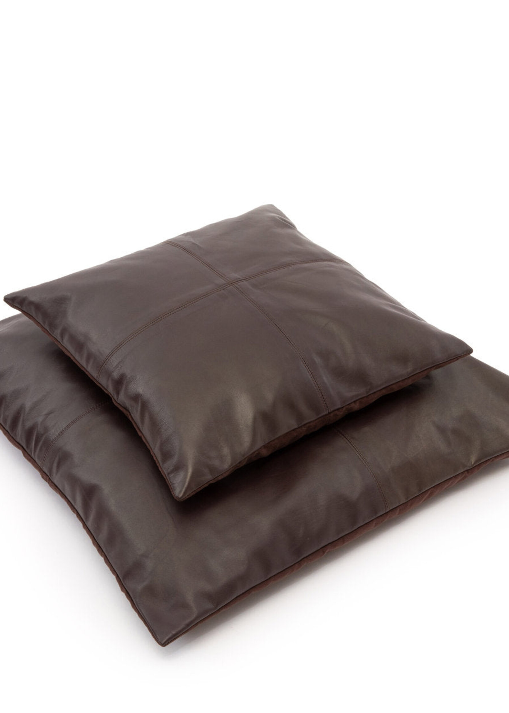 Bazar Bizar Antwerp The Four Panel Leather Cushion Cover - Choco - 40x40
