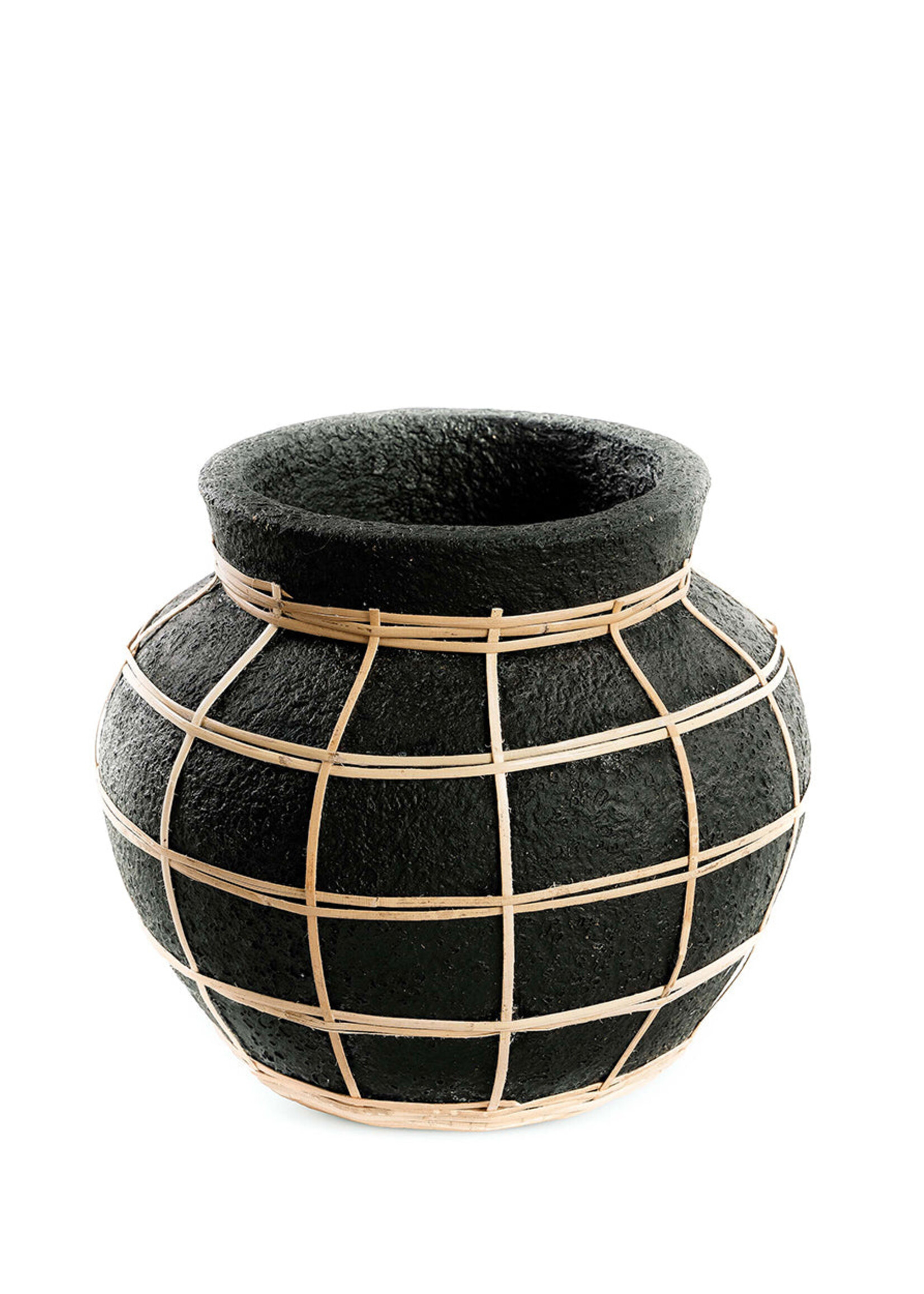 Bazar Bizar Antwerp The Belly Vase - Black Natural - S