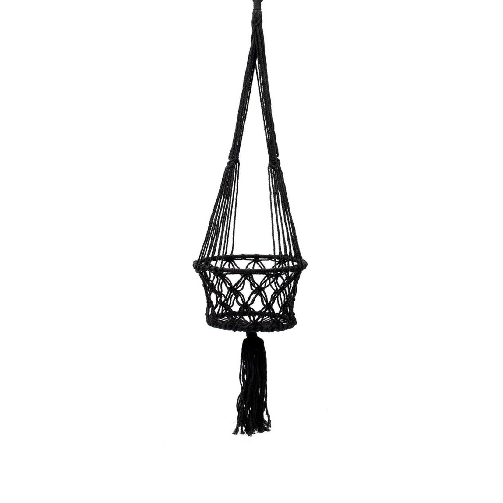 Bazar Bizar Antwerp The Macrame Plant Holder - Black - L