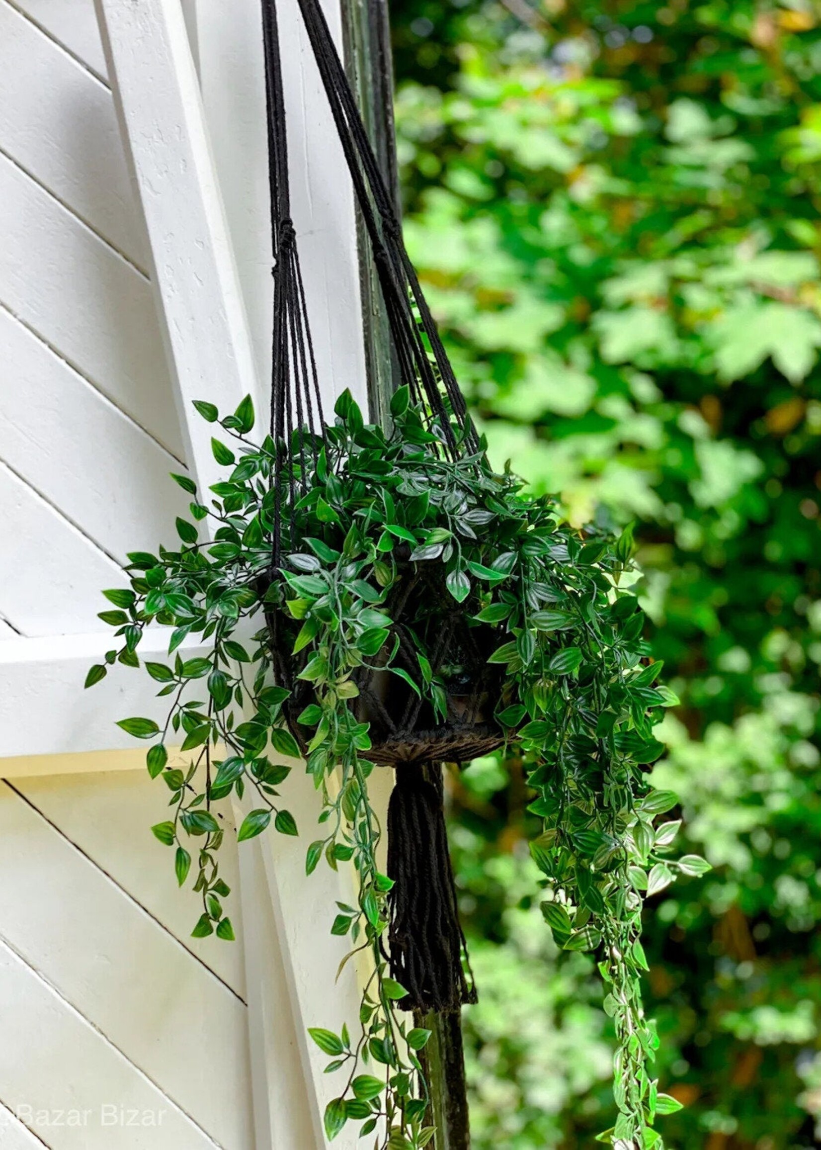 Bazar Bizar Antwerp The Macrame Plant Holder - Black - L