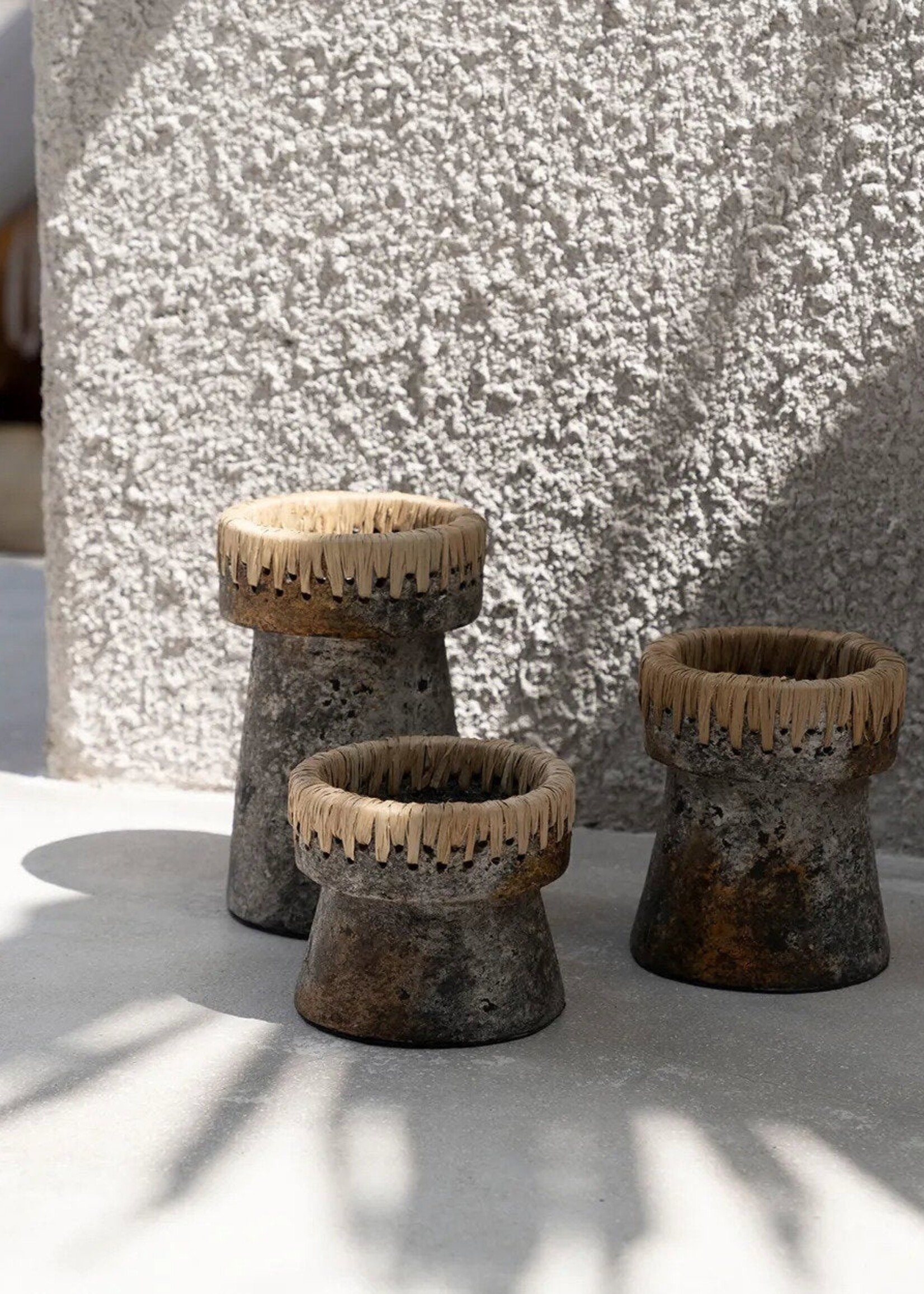 Bazar Bizar Antwerp The Pretty Candle Holder - Antique Grey - L