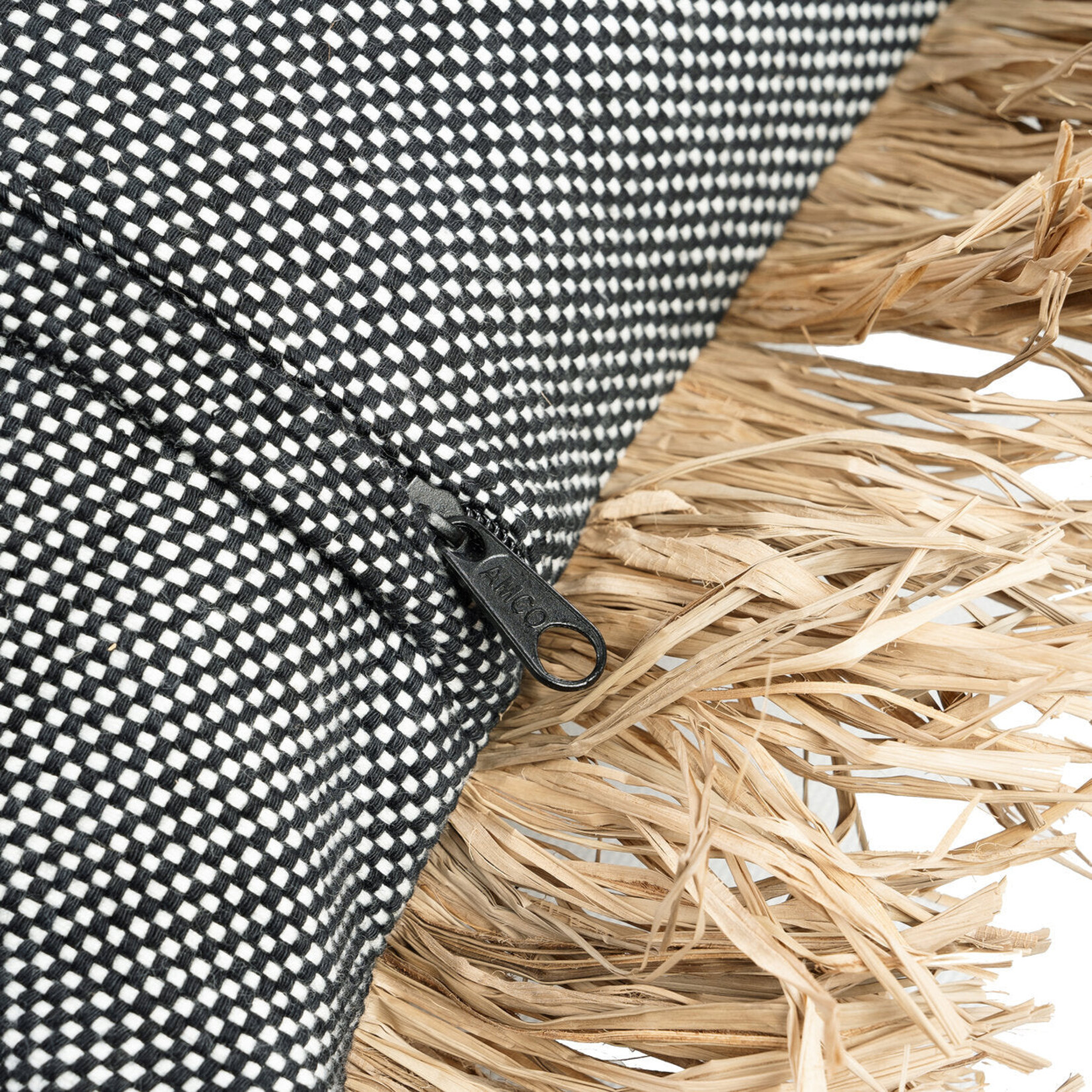 Bazar Bizar Antwerp The Cotton Bonita Cushion Cover - Natural Black - 40x40