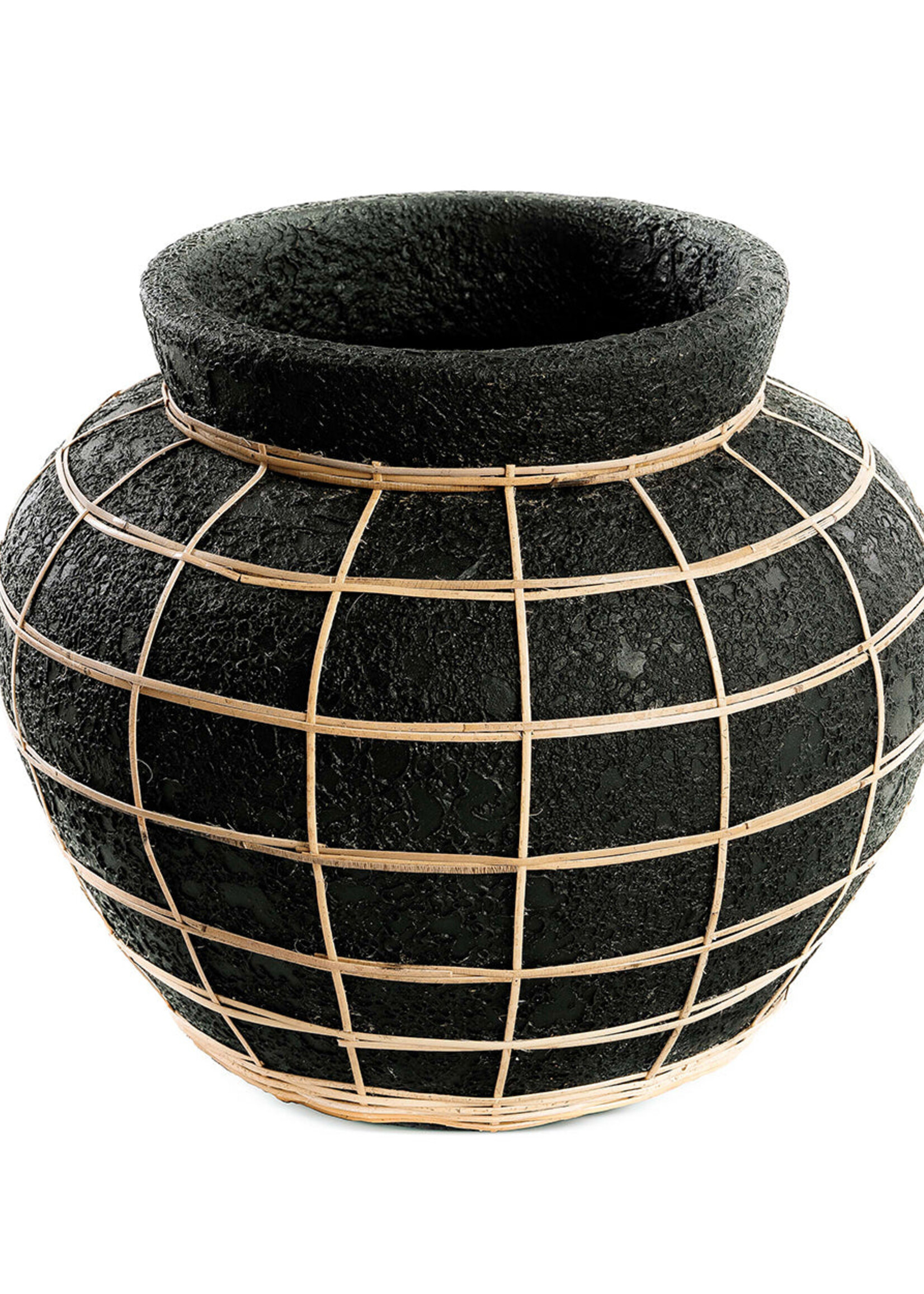 Bazar Bizar Antwerp The Belly Vase - Black Natural - L