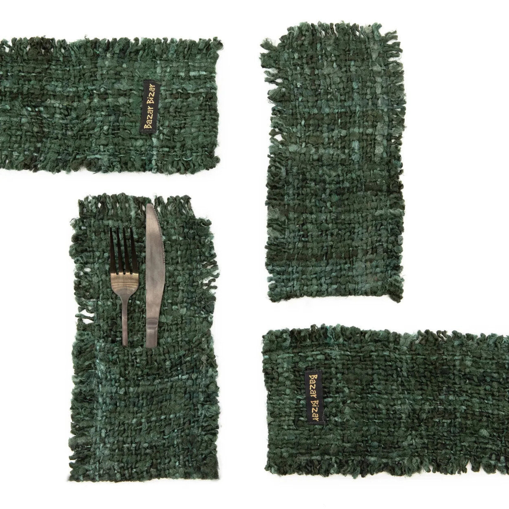 Bazar Bizar Antwerp The Oh My Gee Cutlery Holder - Forest Green - Set of 4
