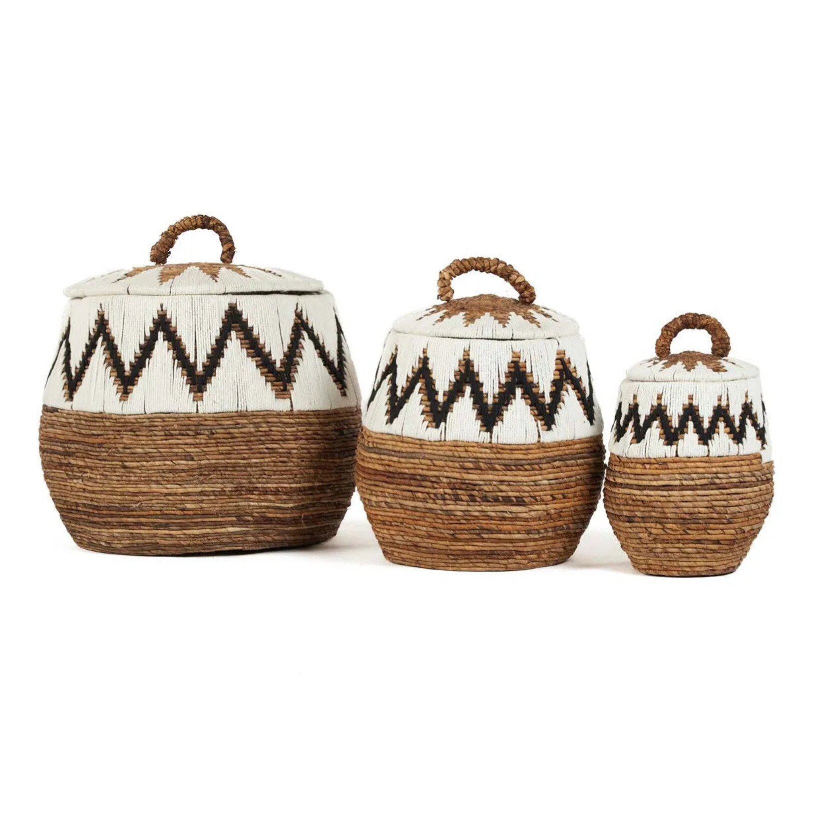 Bazar Bizar Antwerp The Little Bay Beach Basket - Natural White - M