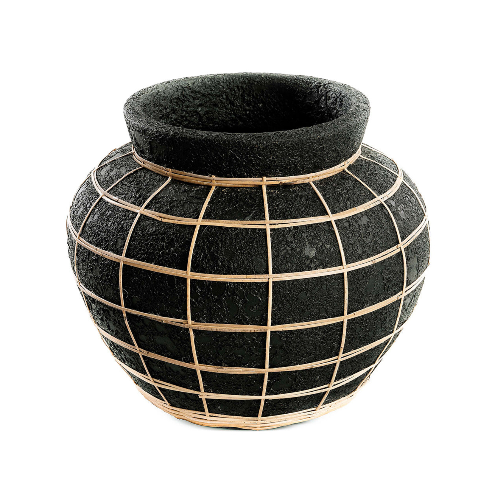 Bazar Bizar Antwerp The Belly Vase - Black Natural - L