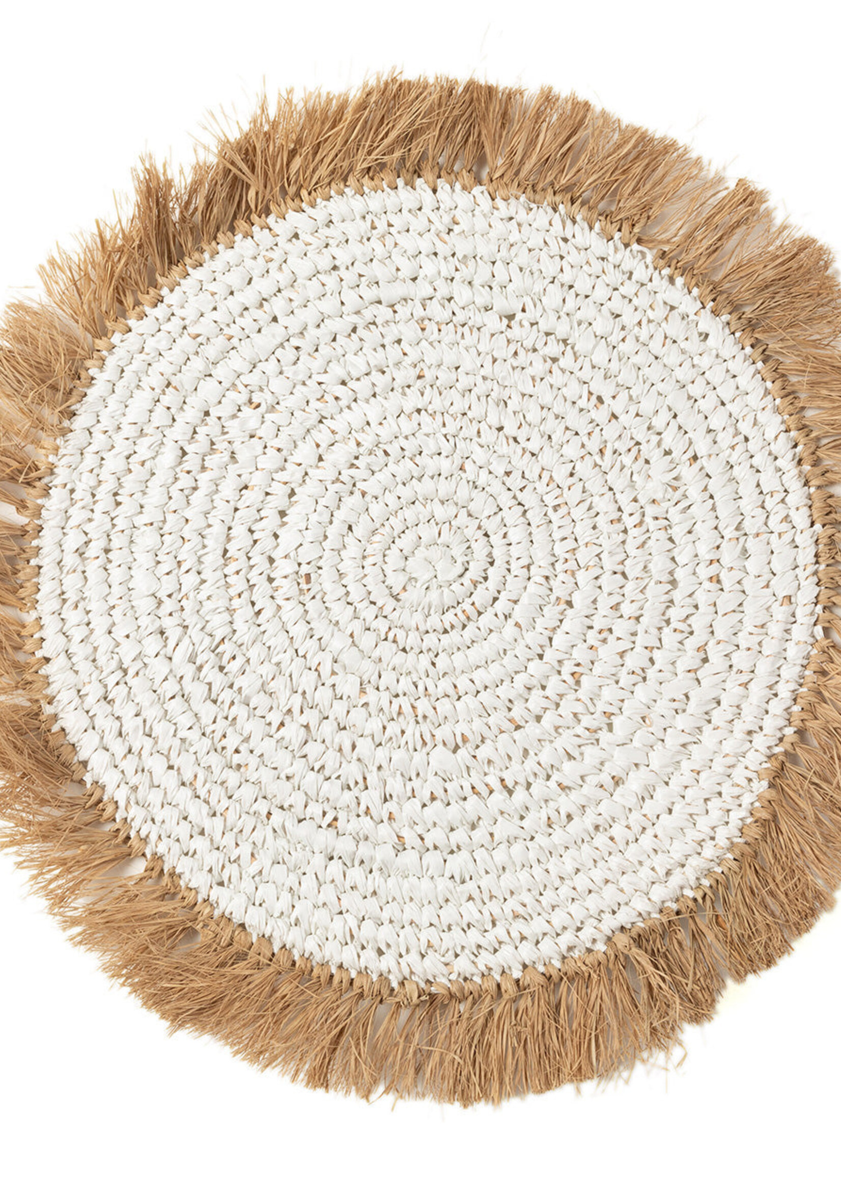 Bazar Bizar Antwerp The Water Hyacinth Raffia Placemat - White Natural