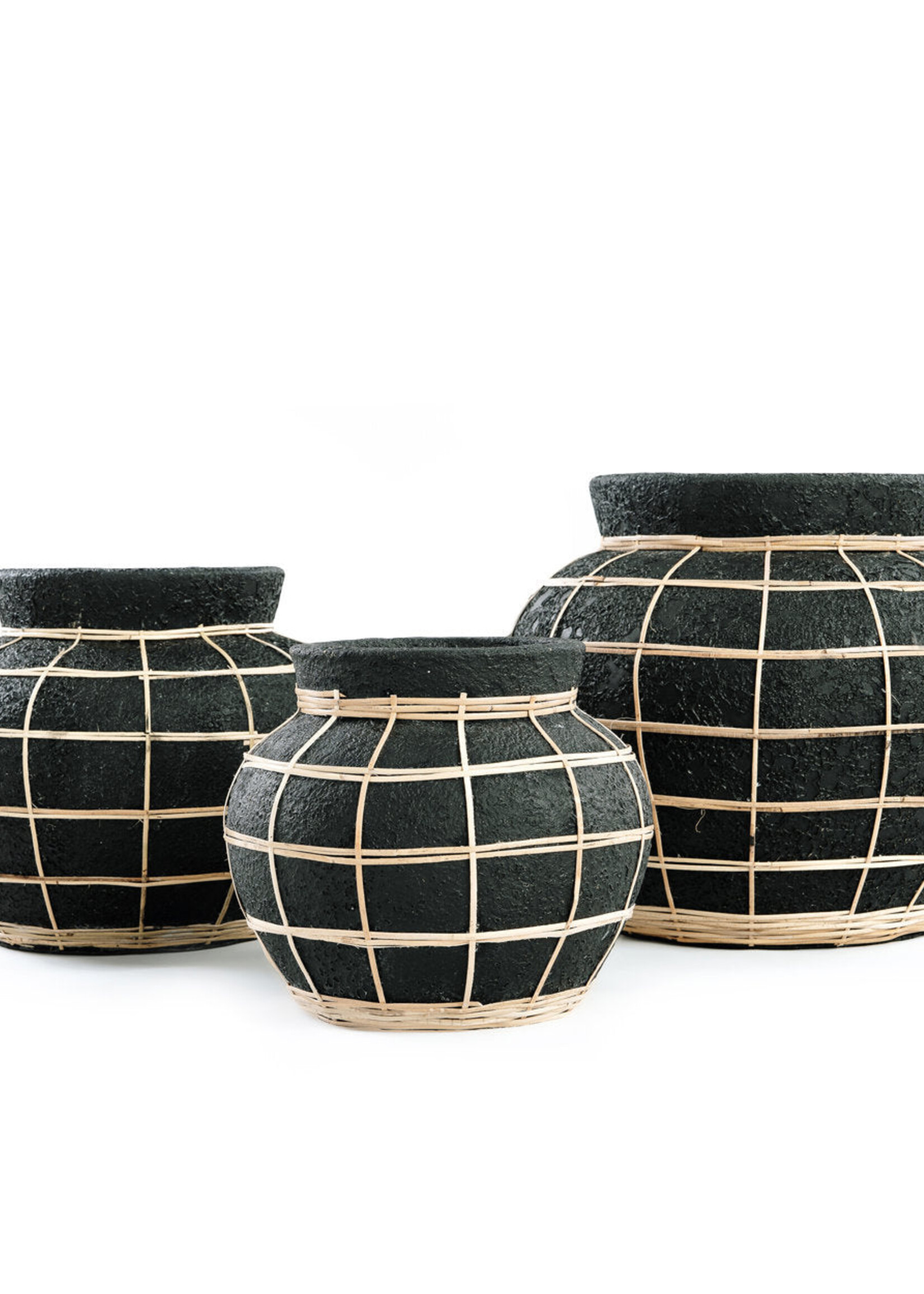 Bazar Bizar Antwerp The Belly Vase - Black Natural - L
