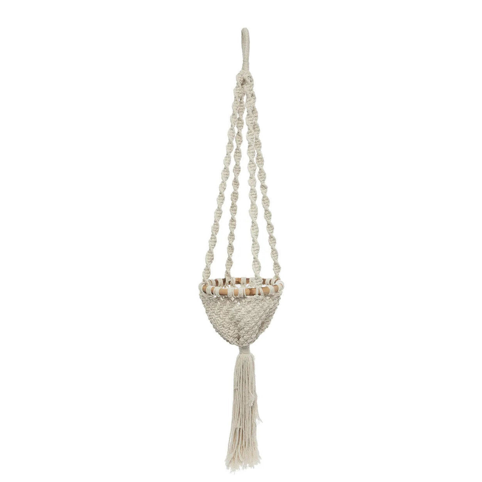 Bazar Bizar The Twisted Macramé Plant Holder - Natural White - M