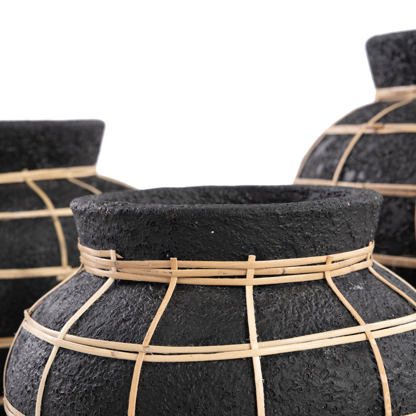 Bazar Bizar Antwerp The Belly Vase - Black Natural - L
