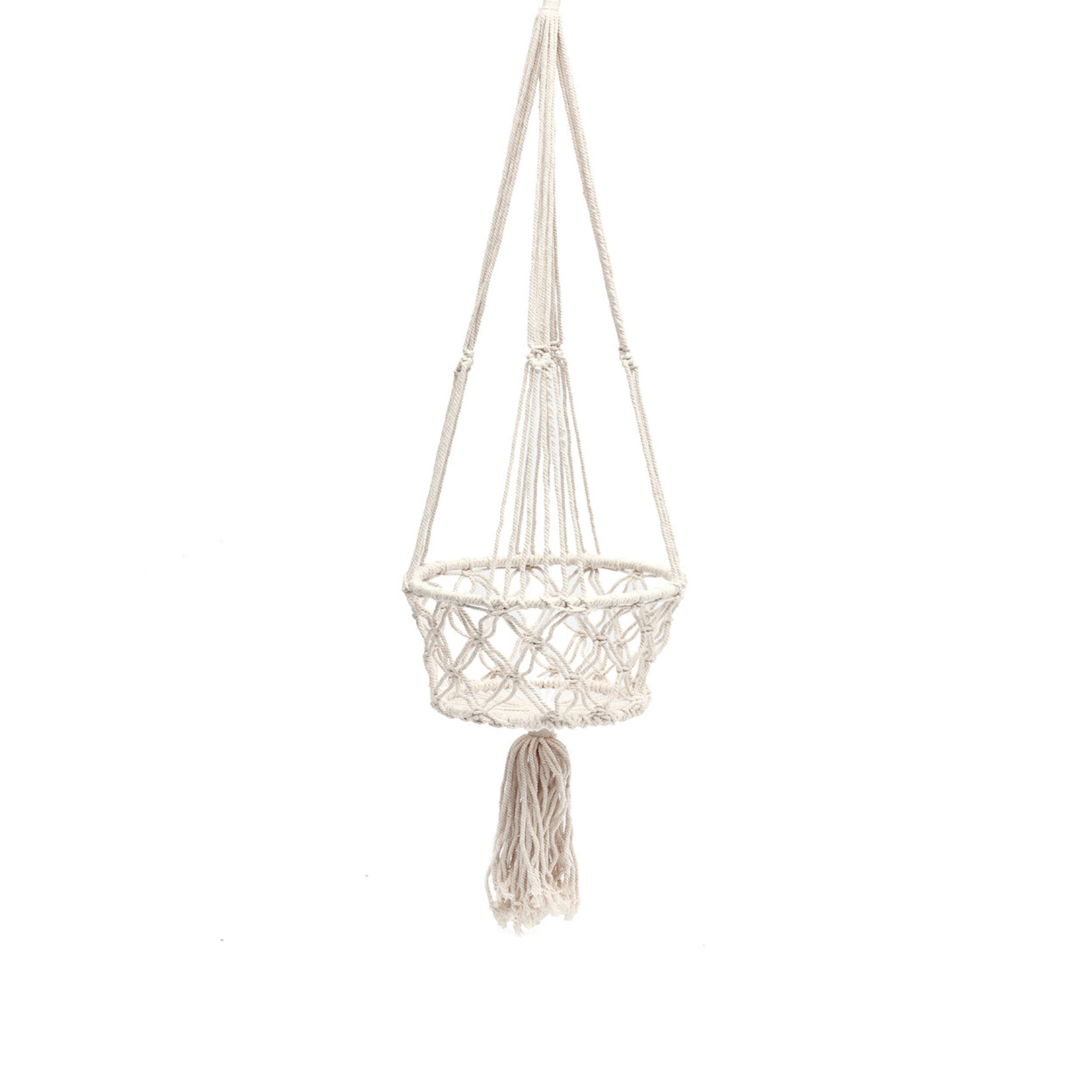 Bazar Bizar Antwerp The Macrame Plant Holder - White - L