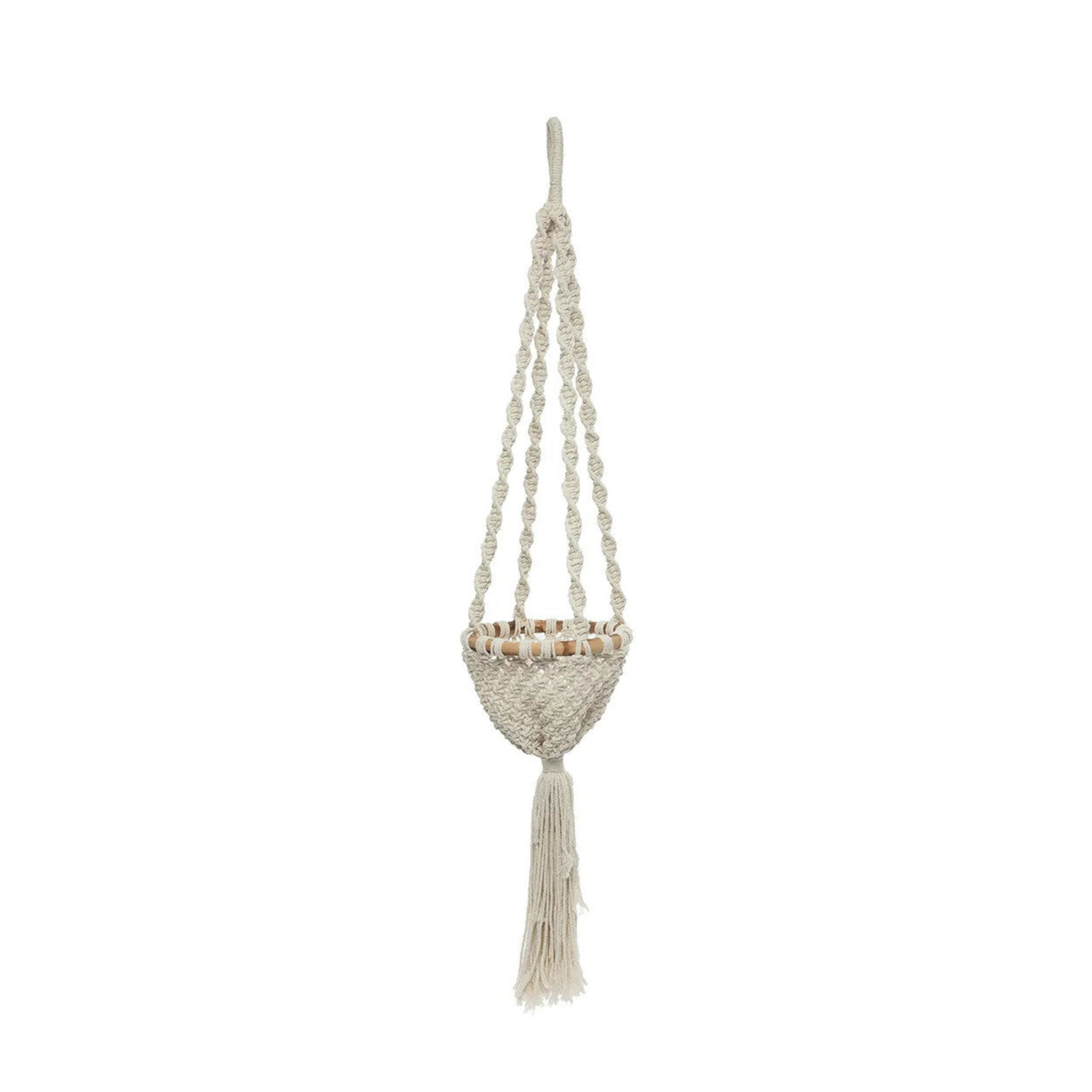 Bazar Bizar The Twisted Macramé Plant Holder - Natural White -S
