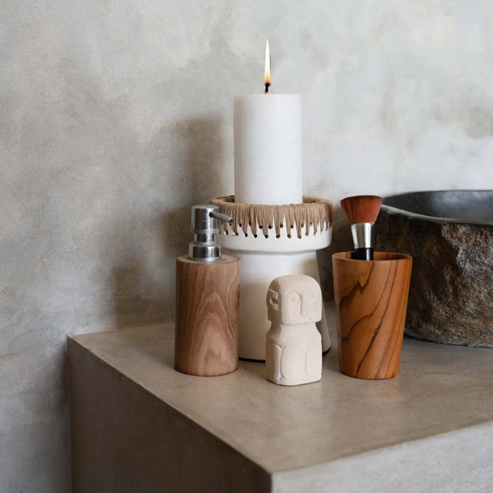 Bazar Bizar Antwerp The Pretty Candle Holder - White Natural - M