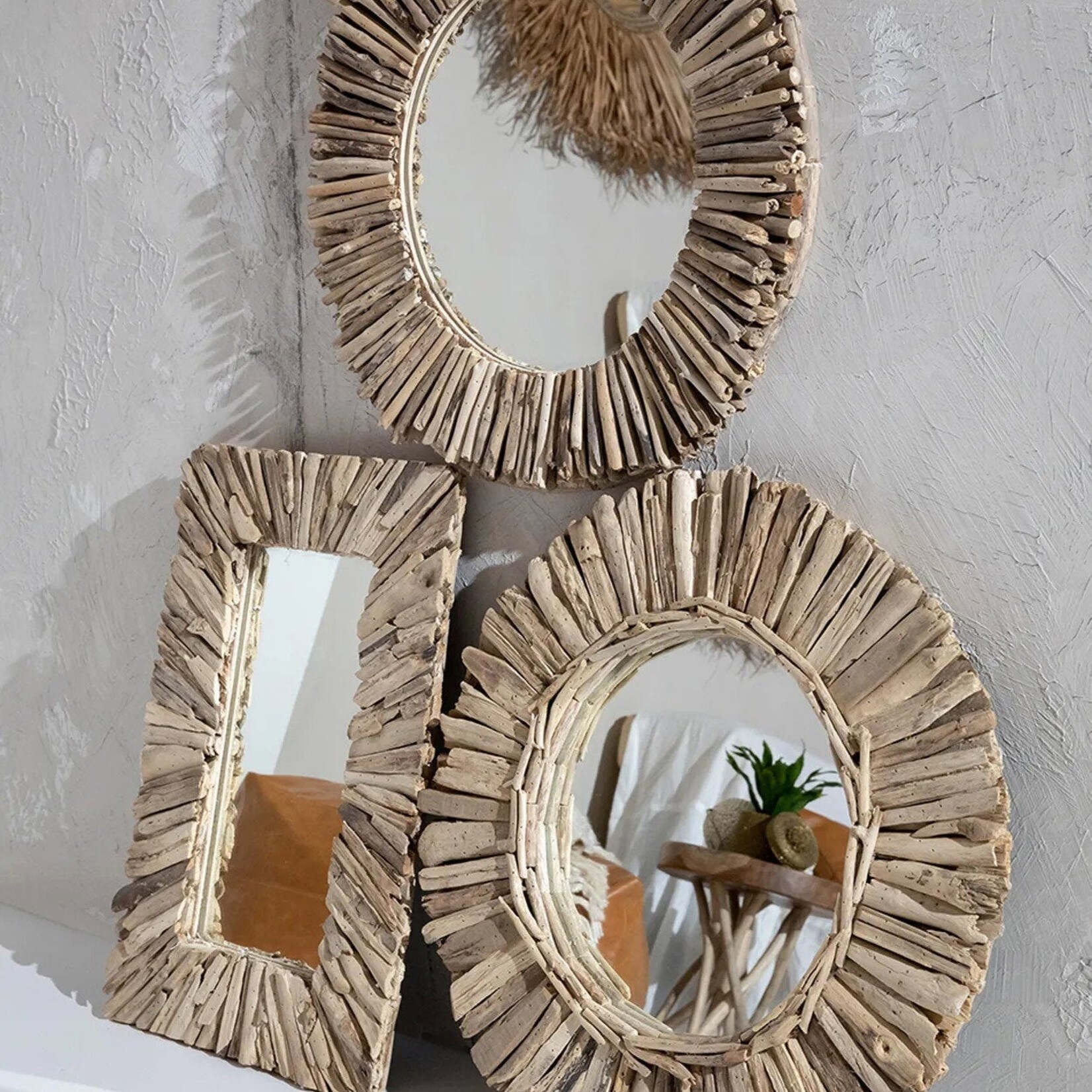 Bazar Bizar Antwerp The Driftwood Framed Mirror - Natural - M