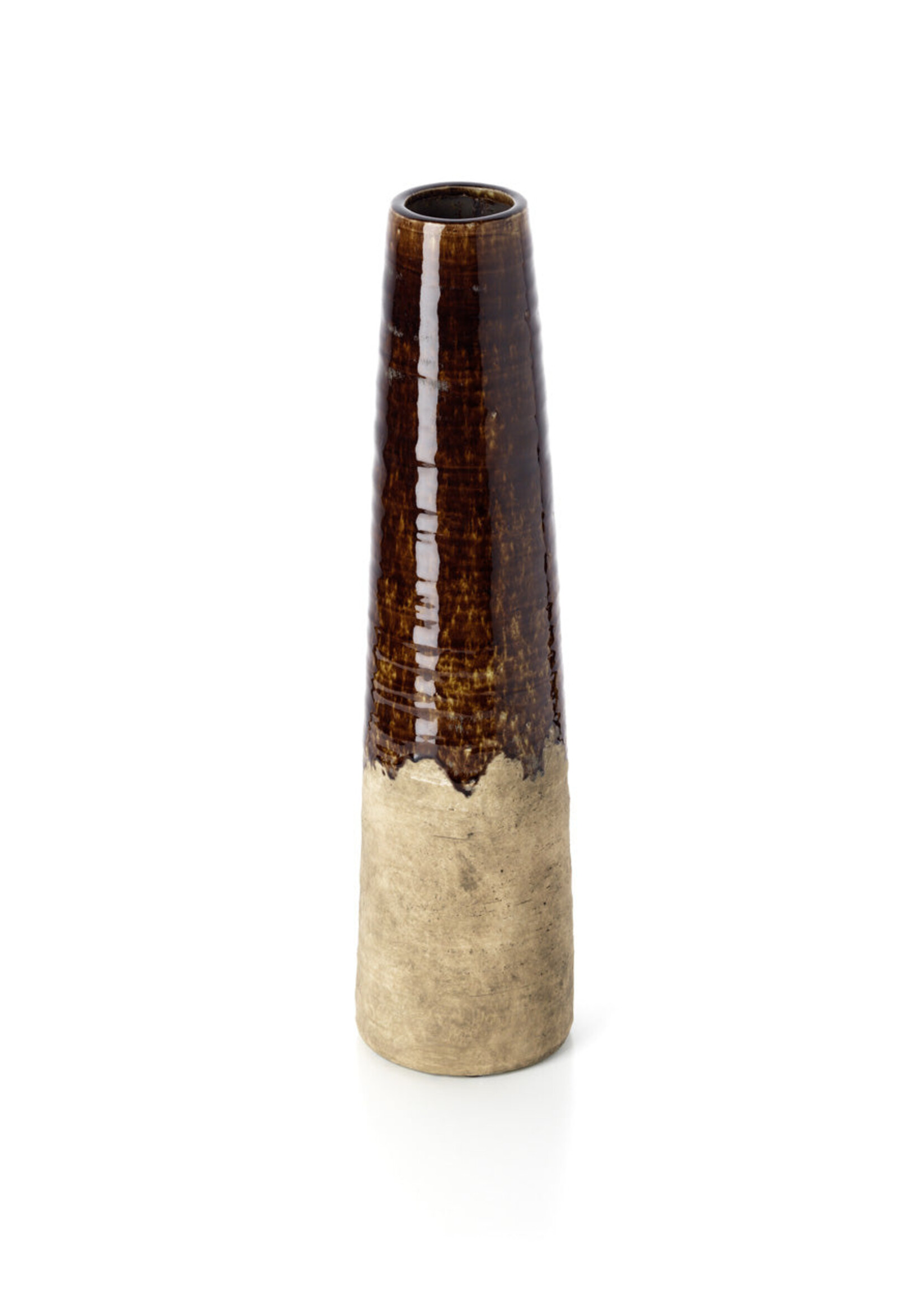 Bazar Bizar Antwerp The Amber Cone Vase - Concrete Brown - L