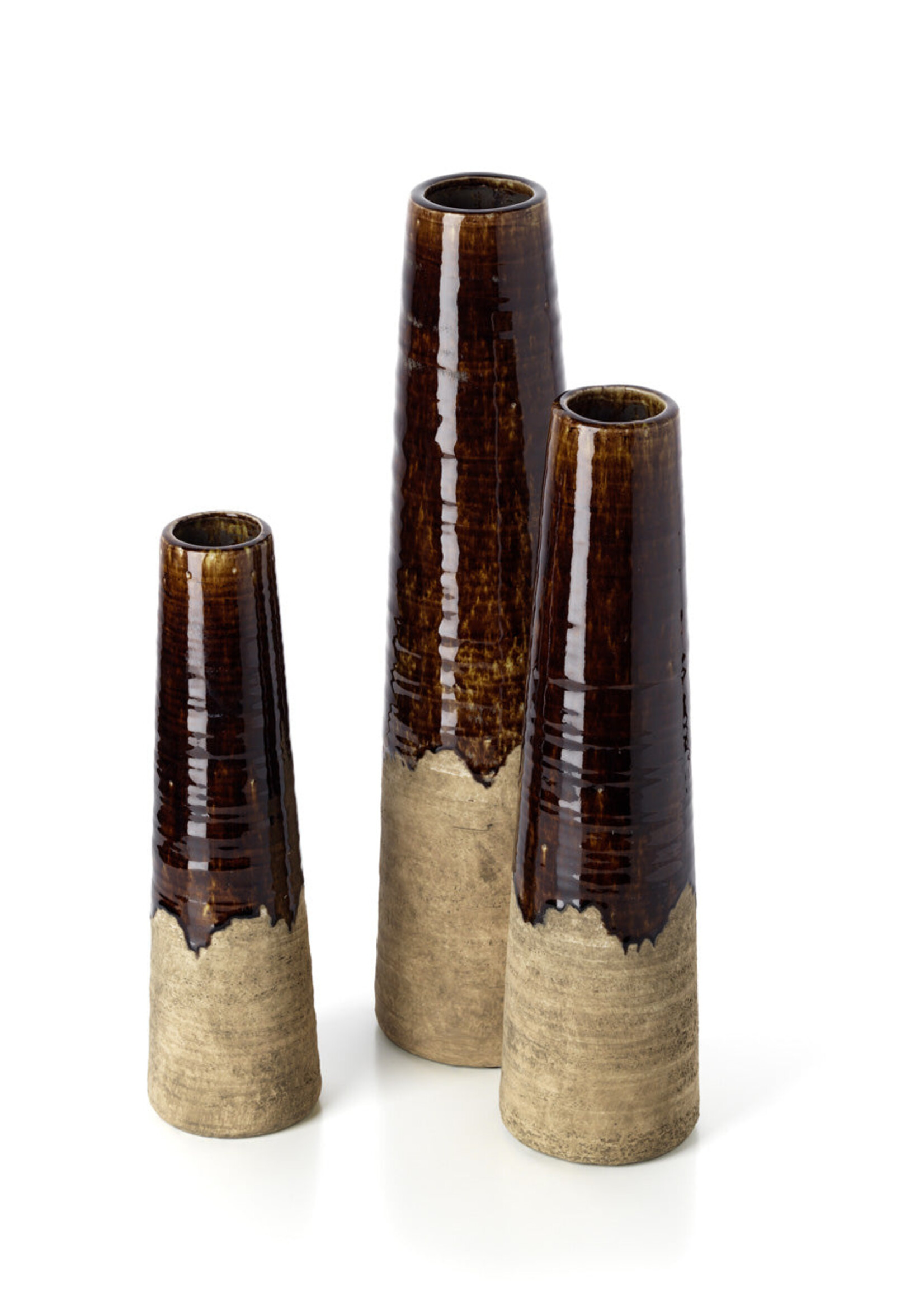 Bazar Bizar Antwerp The Amber Cone Vase - Concrete Brown - L