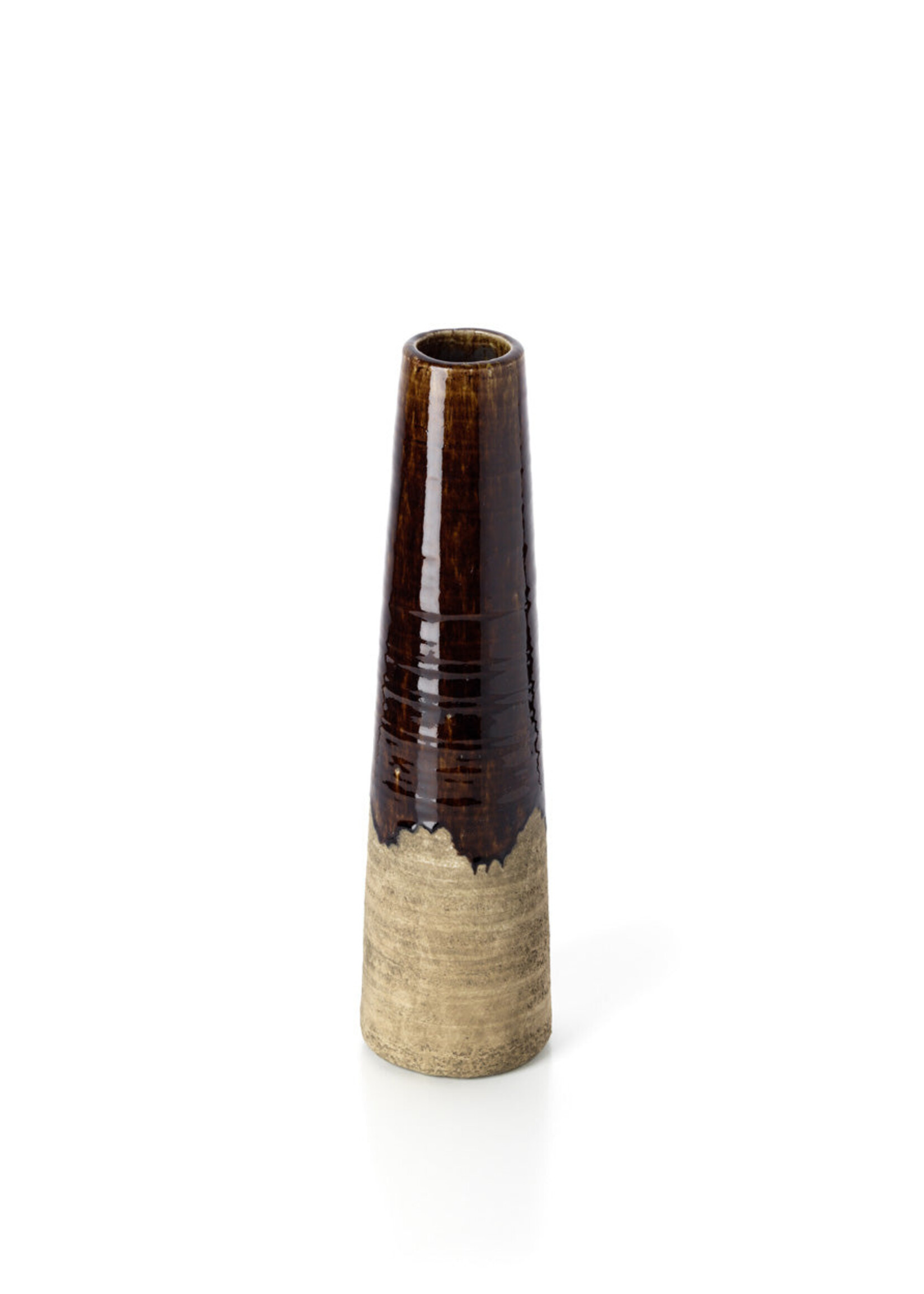 Bazar Bizar Antwerp The Amber Cone Vase - Concrete Brown - M
