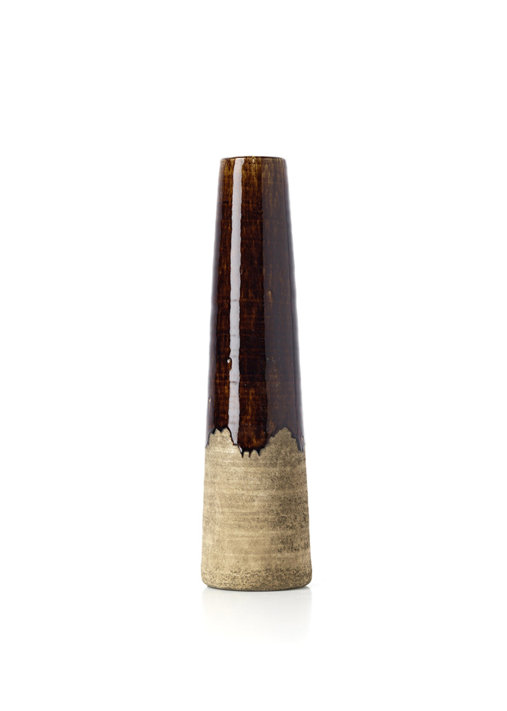 Bazar Bizar Antwerp The Amber Cone Vase - Concrete Brown - M