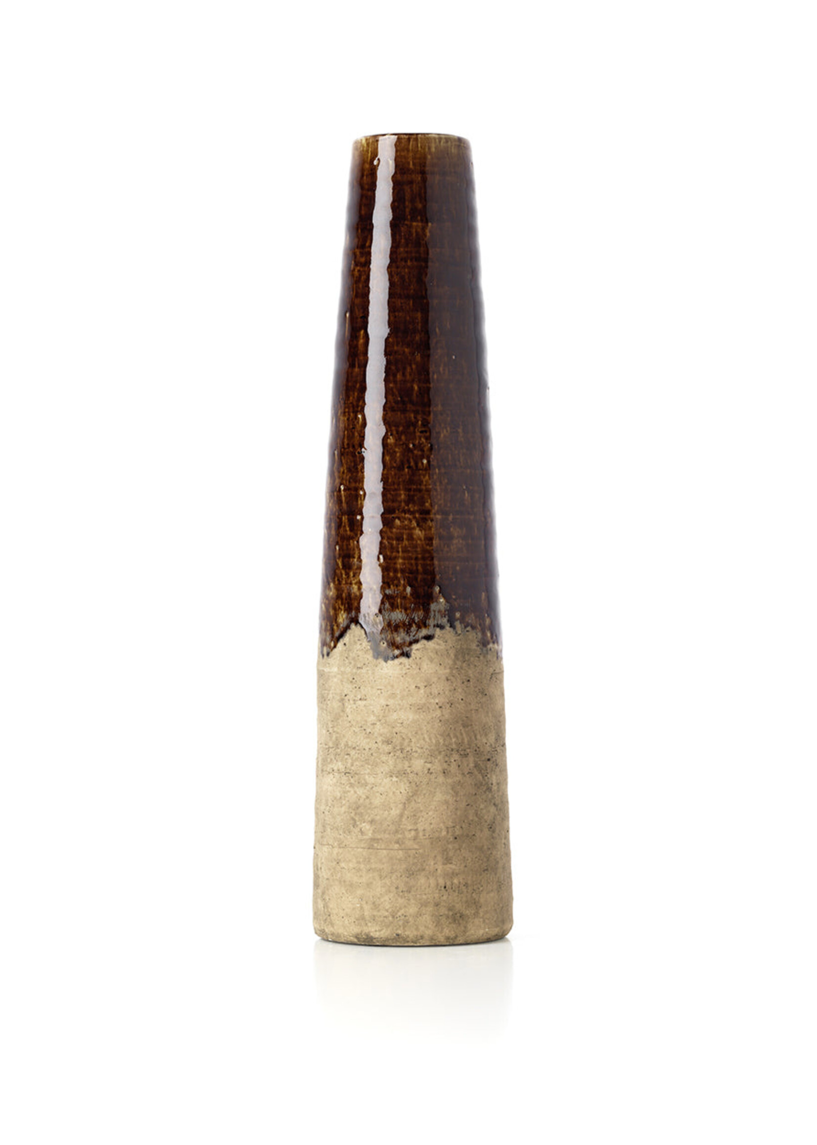 Bazar Bizar Antwerp The Amber Cone Vase - Concrete Brown - L