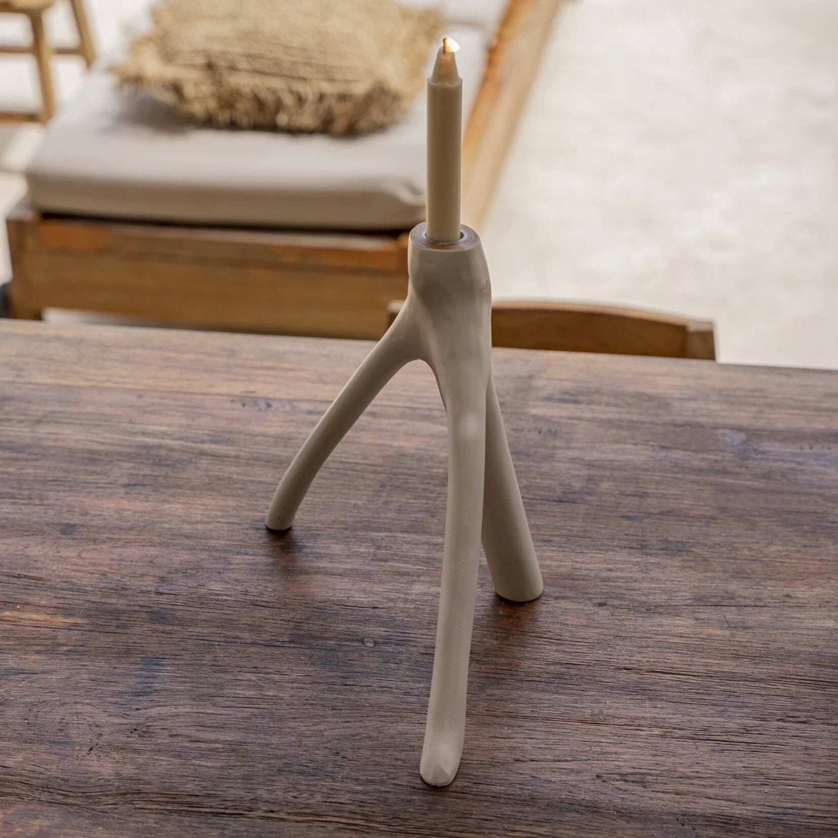Bazar Bizar Antwerp The Triple Twig Candle Holder - White