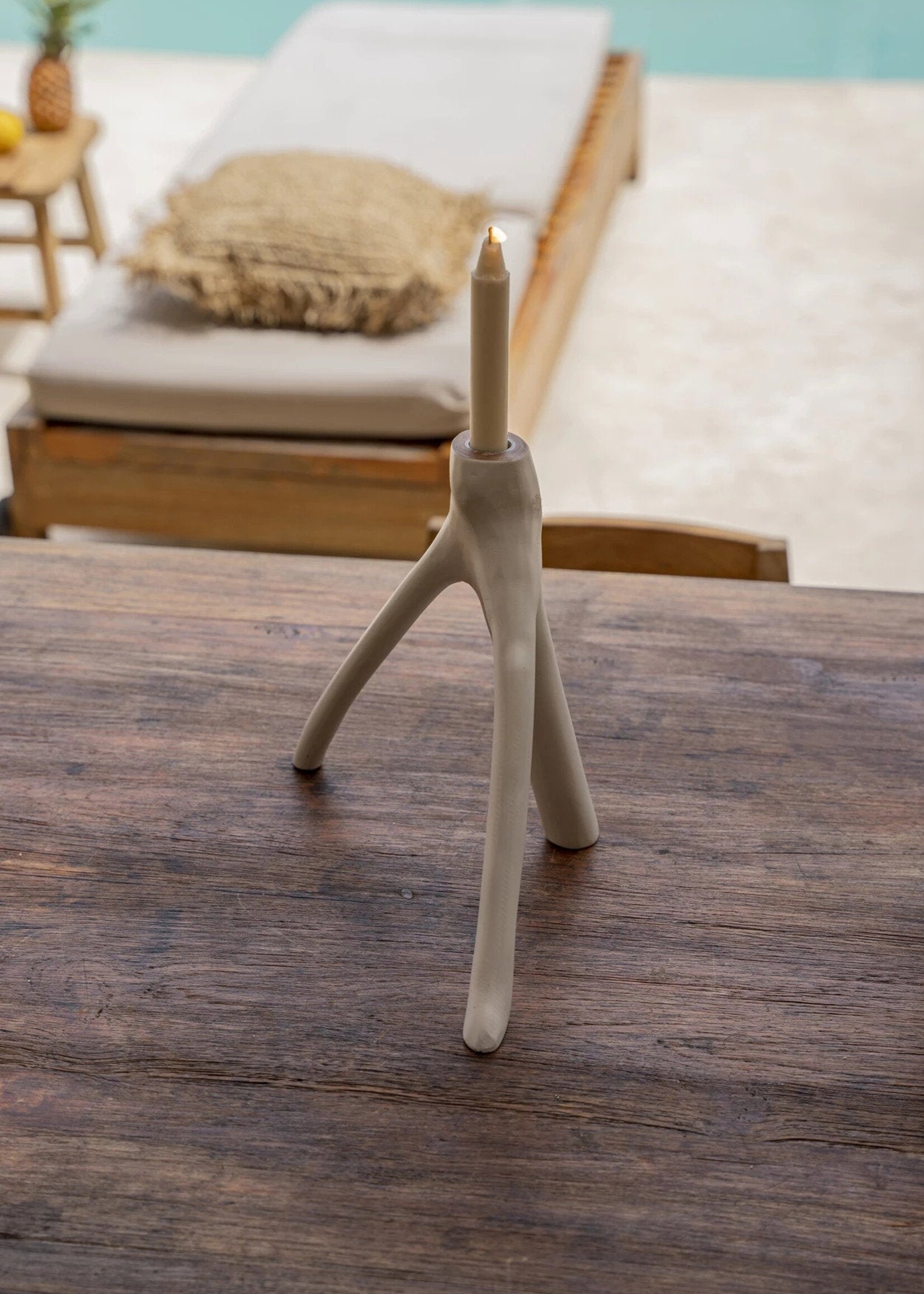Bazar Bizar Antwerp The Triple Twig Candle Holder - White