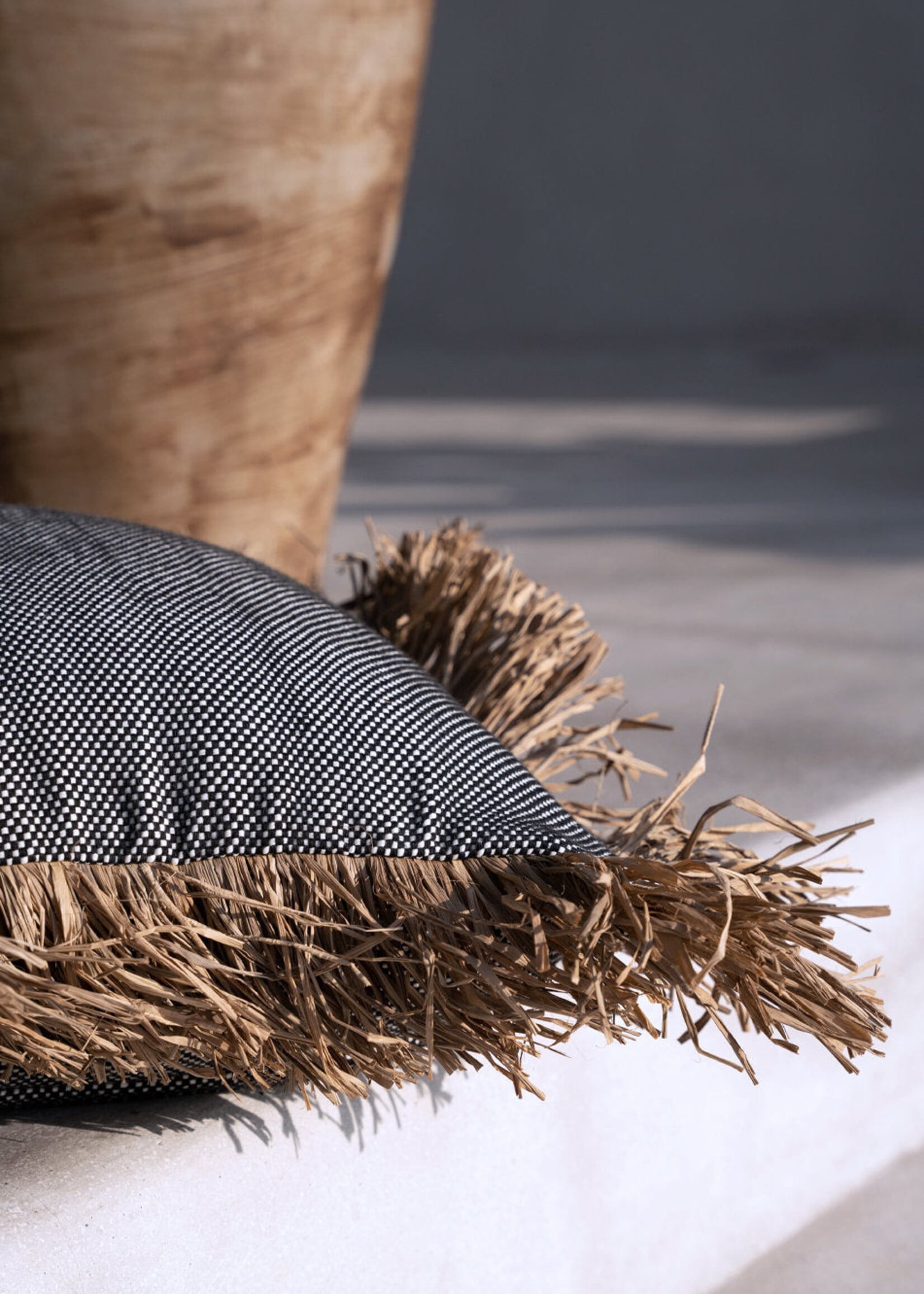 Bazar Bizar Antwerp The Cotton Bonita Cushion Cover - Natural Black - 60x60