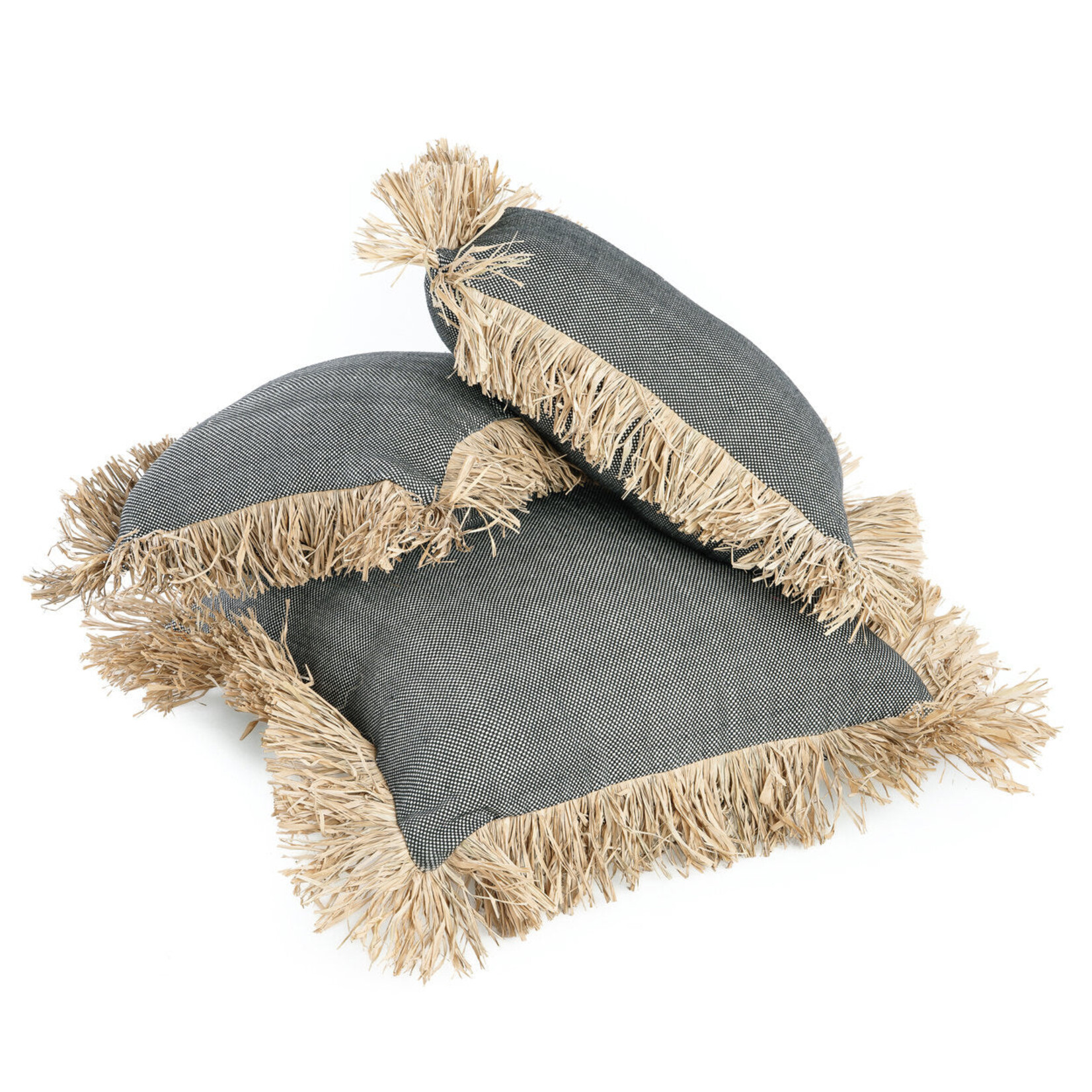 Bazar Bizar Antwerp The Cotton Bonita Cushion Cover - Natural Black - 60x60