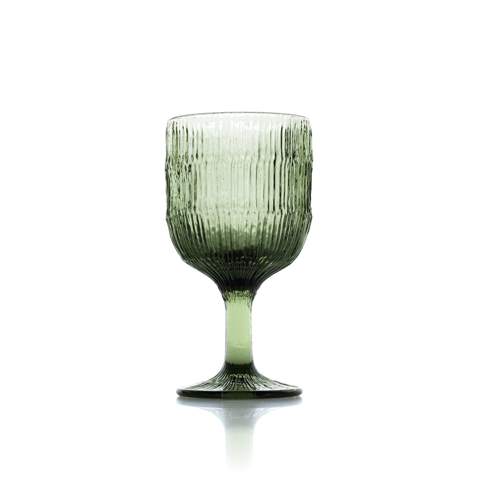 Bazar Bizar Antwerp The Moss Ripple Wine Glass - Green