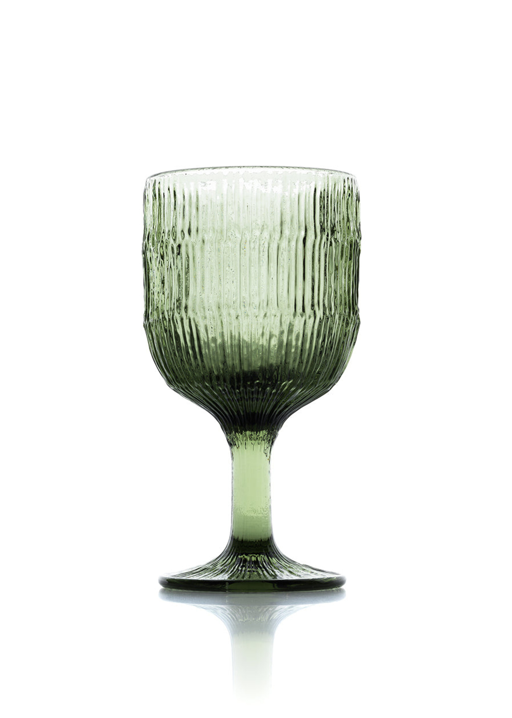 Bazar Bizar Antwerp The Moss Ripple Wine Glass - Green