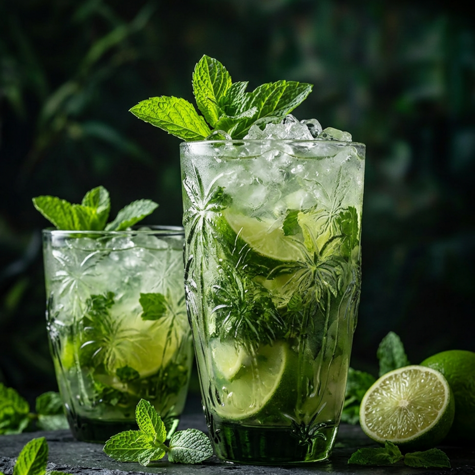 Bazar Bizar Antwerp The Palm Breeze Water Glass - Green