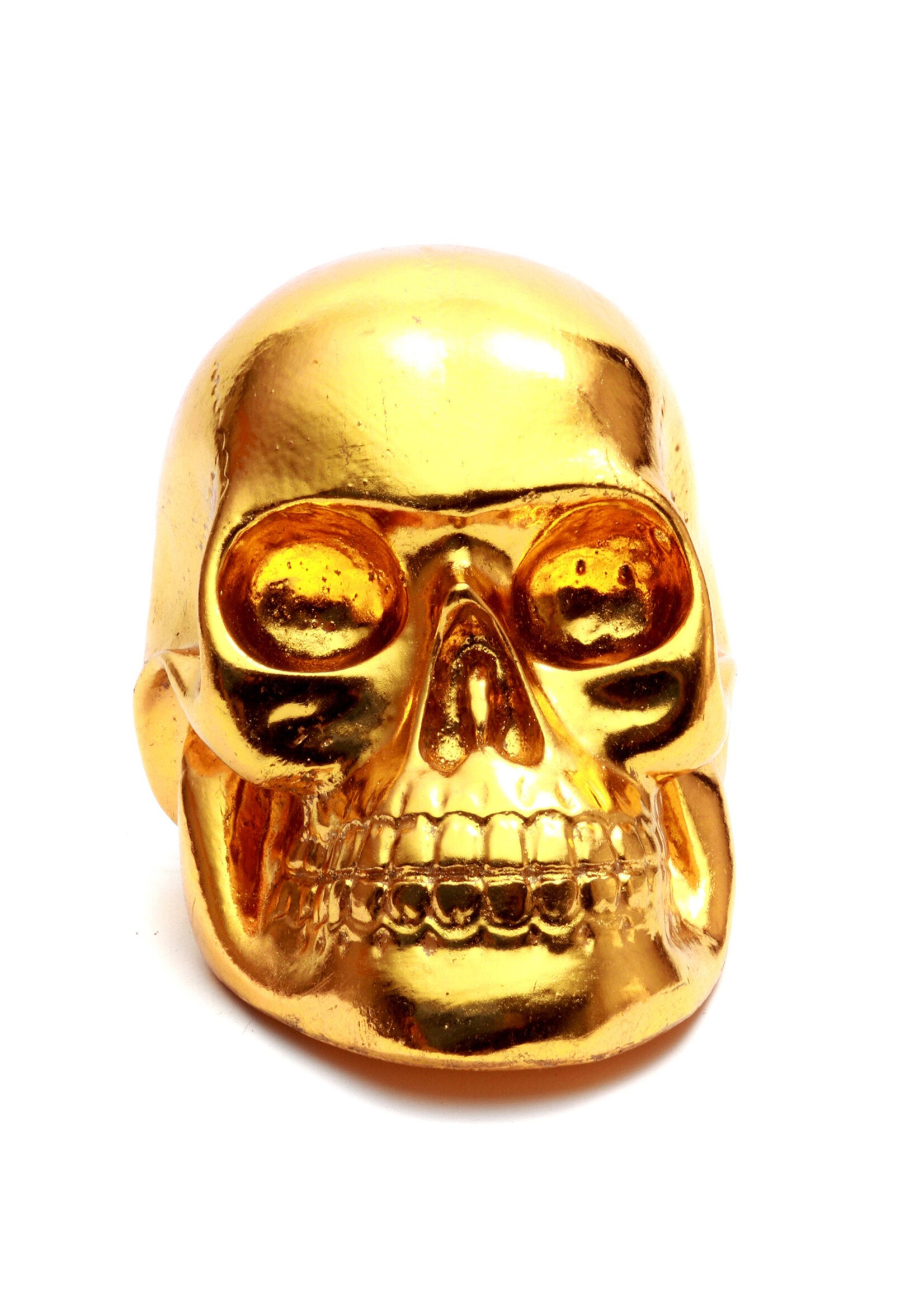 The Resin Skull Head Gold L