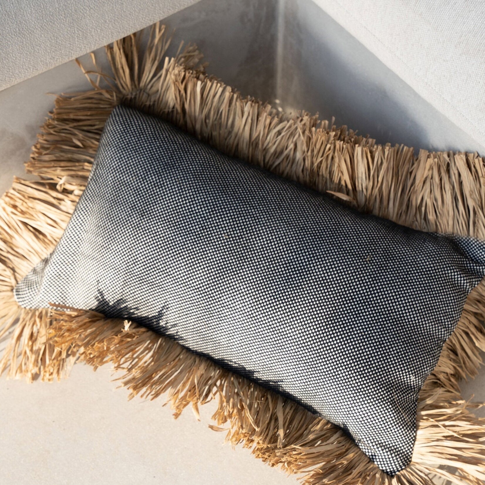 Bazar Bizar Antwerp The Cotton Bonita Cushion Cover - Natural Black - 30x50