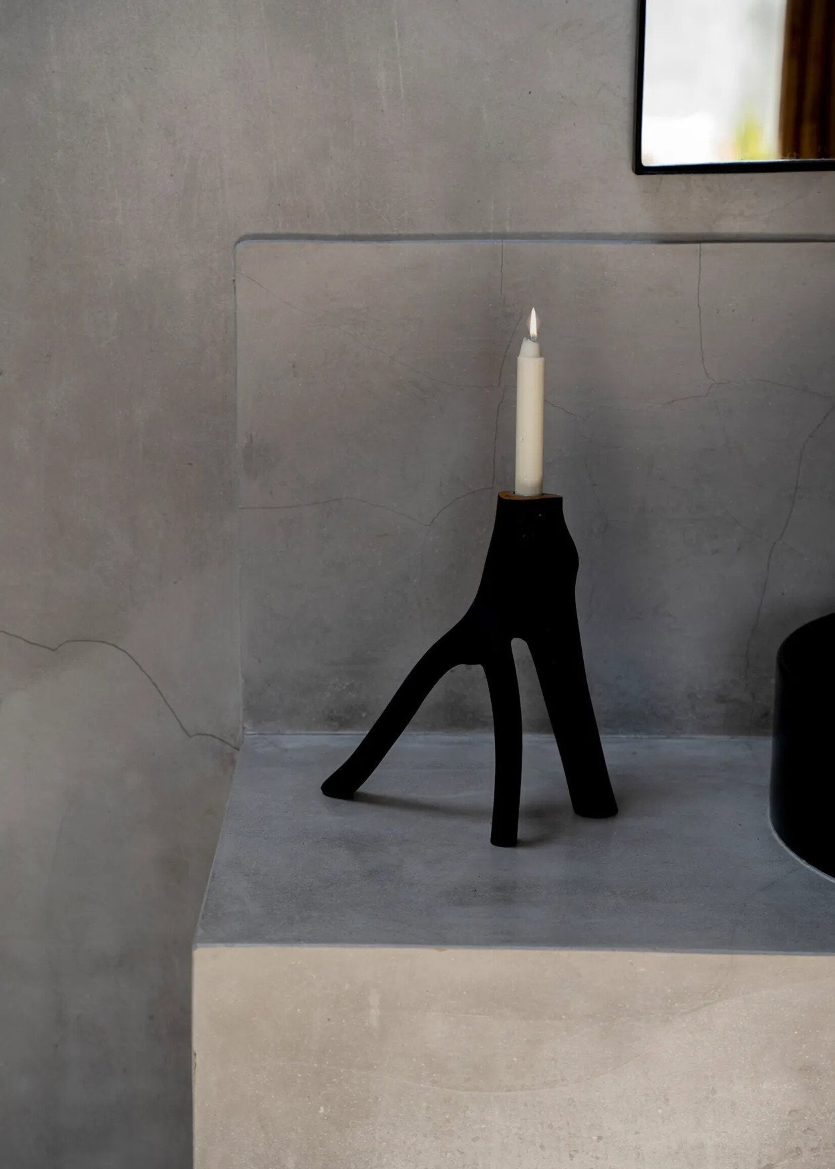 Bazar Bizar Antwerp The Triple Twig Candle Holder - Black