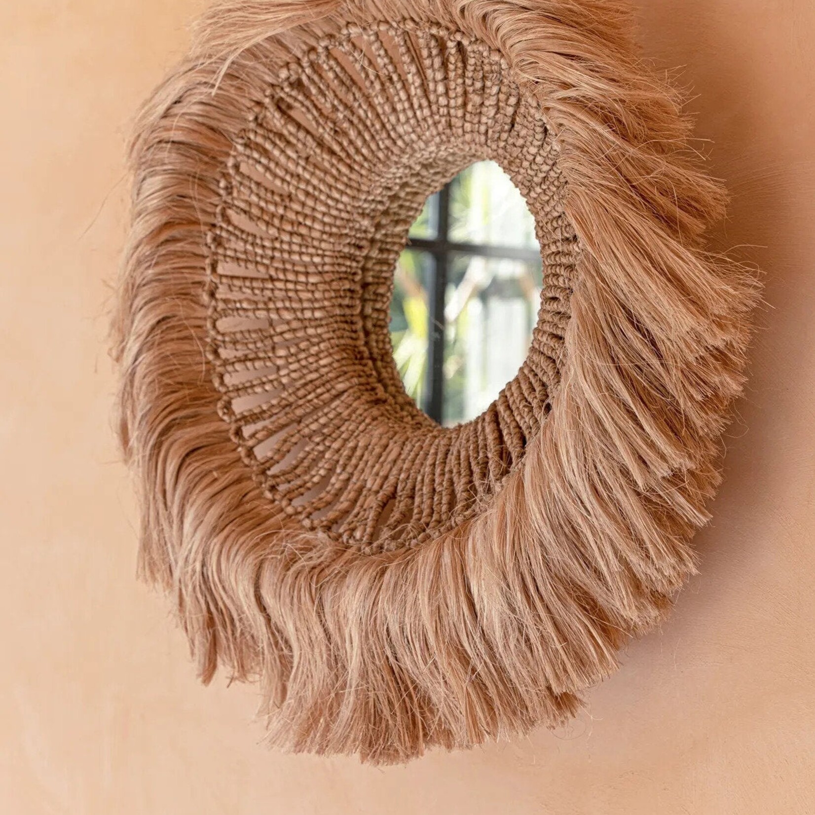 Bazar Bizar Antwerp The Abaca Solomon Mirror - Natural