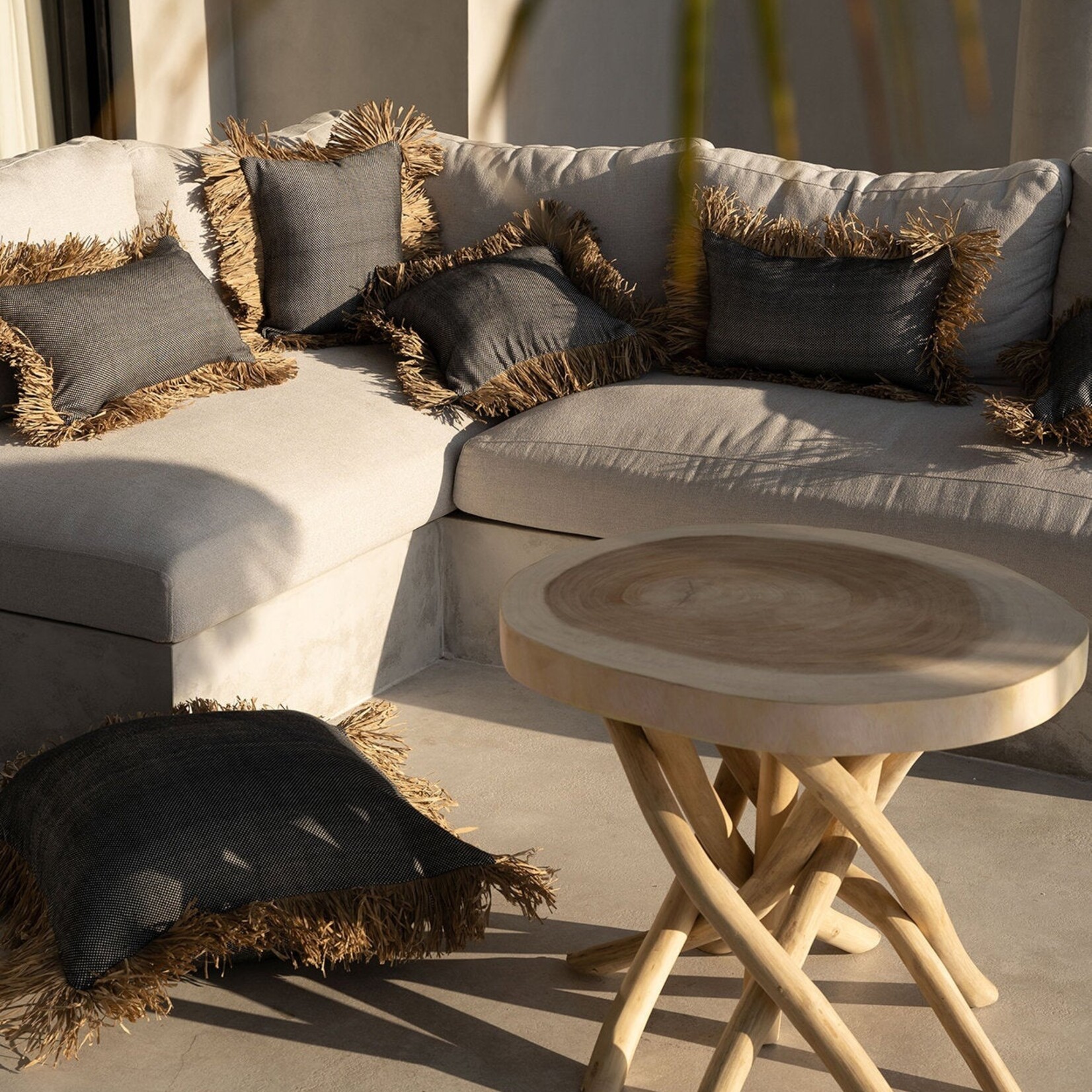 Bazar Bizar Antwerp The Cotton Bonita Cushion Cover - Natural Black - 30x50