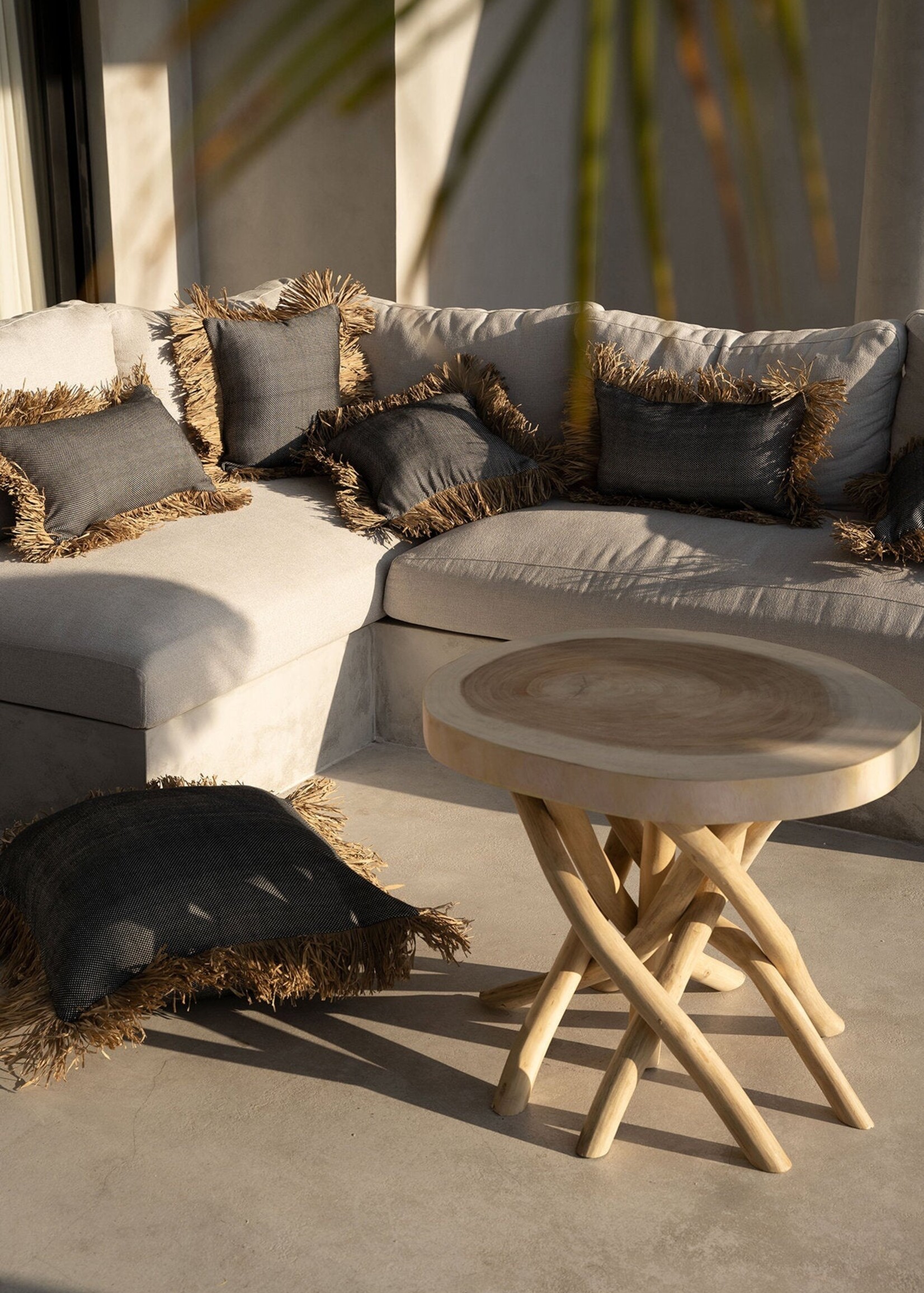 Bazar Bizar Antwerp The Cotton Bonita Cushion Cover - Natural Black - 30x50