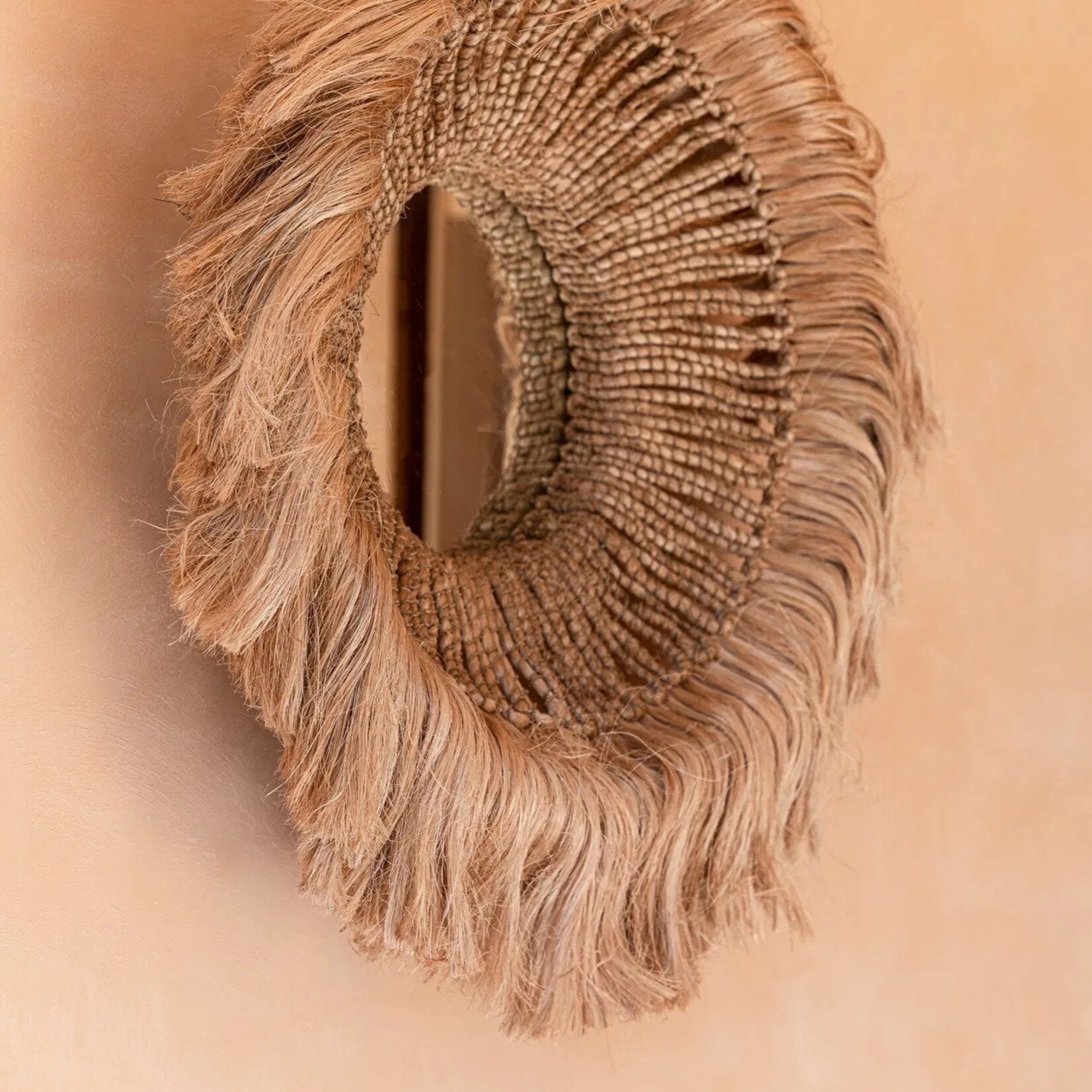Bazar Bizar Antwerp The Abaca Solomon Mirror - Natural