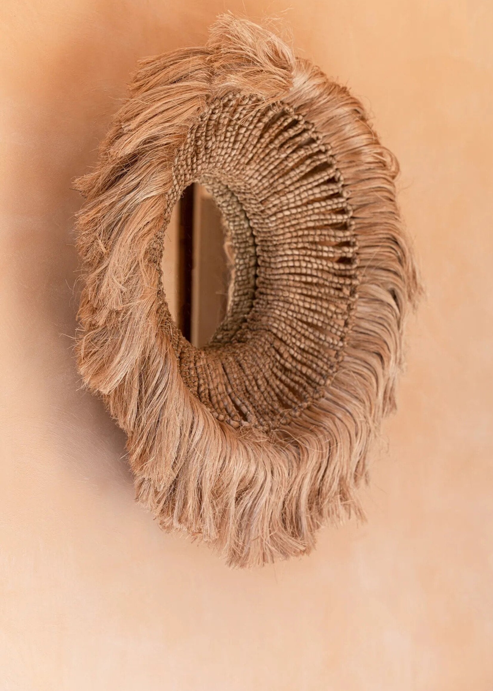 Bazar Bizar Antwerp The Abaca Solomon Mirror - Natural