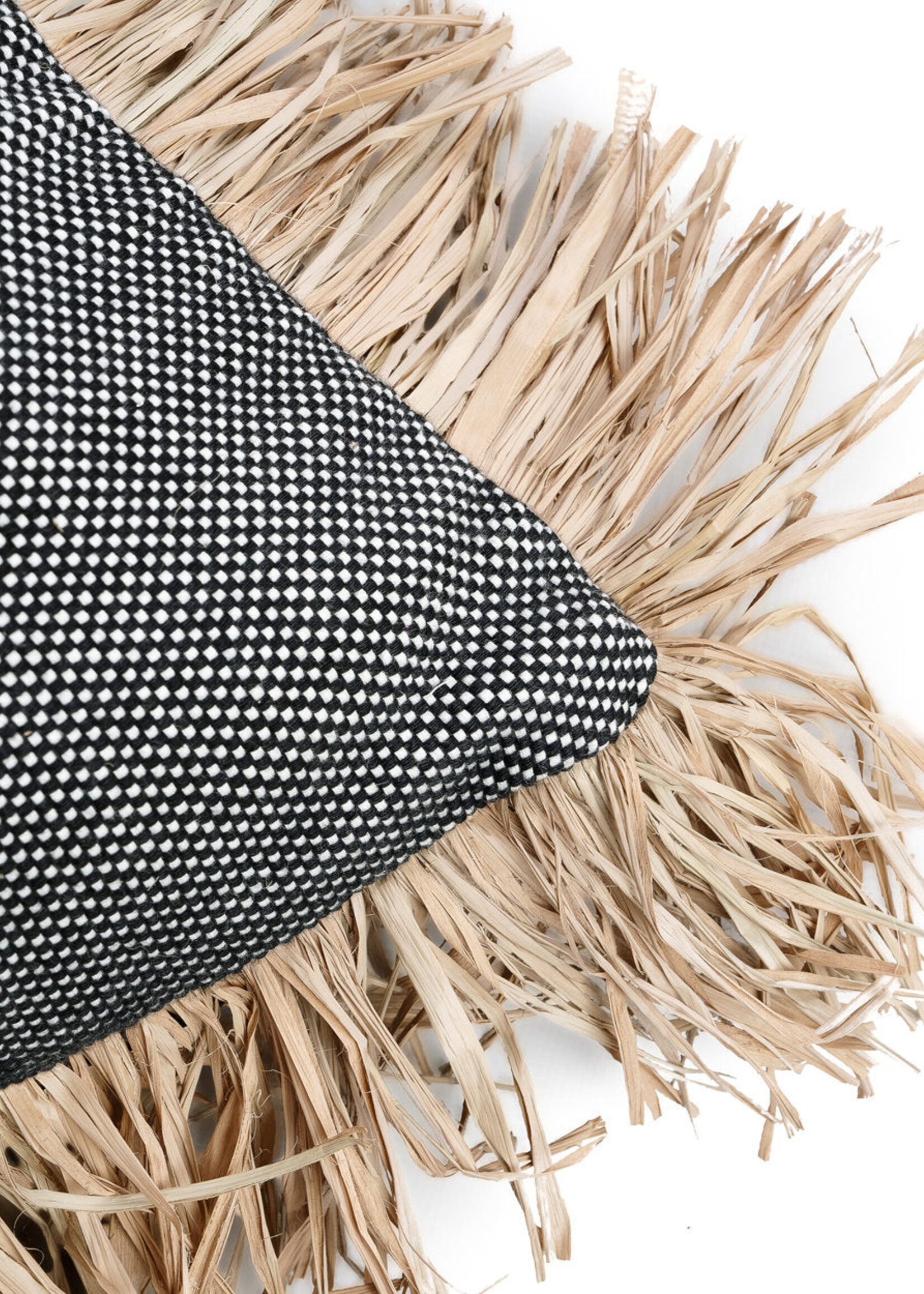 Bazar Bizar Antwerp The Cotton Bonita Cushion Cover - Natural Black - 30x50