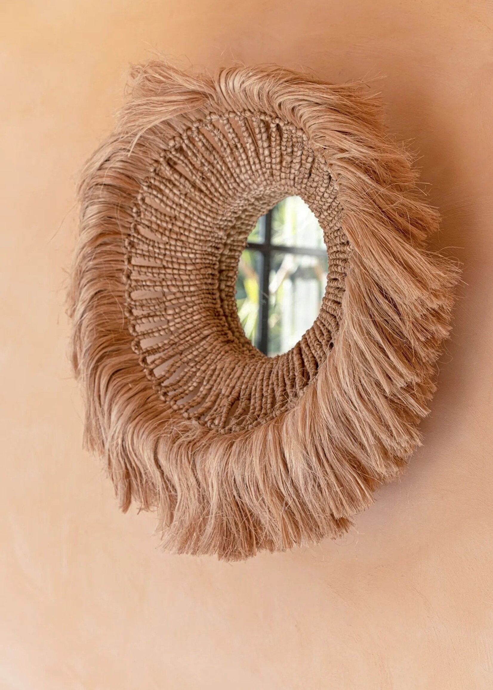 Bazar Bizar Antwerp The Abaca Solomon Mirror - Natural