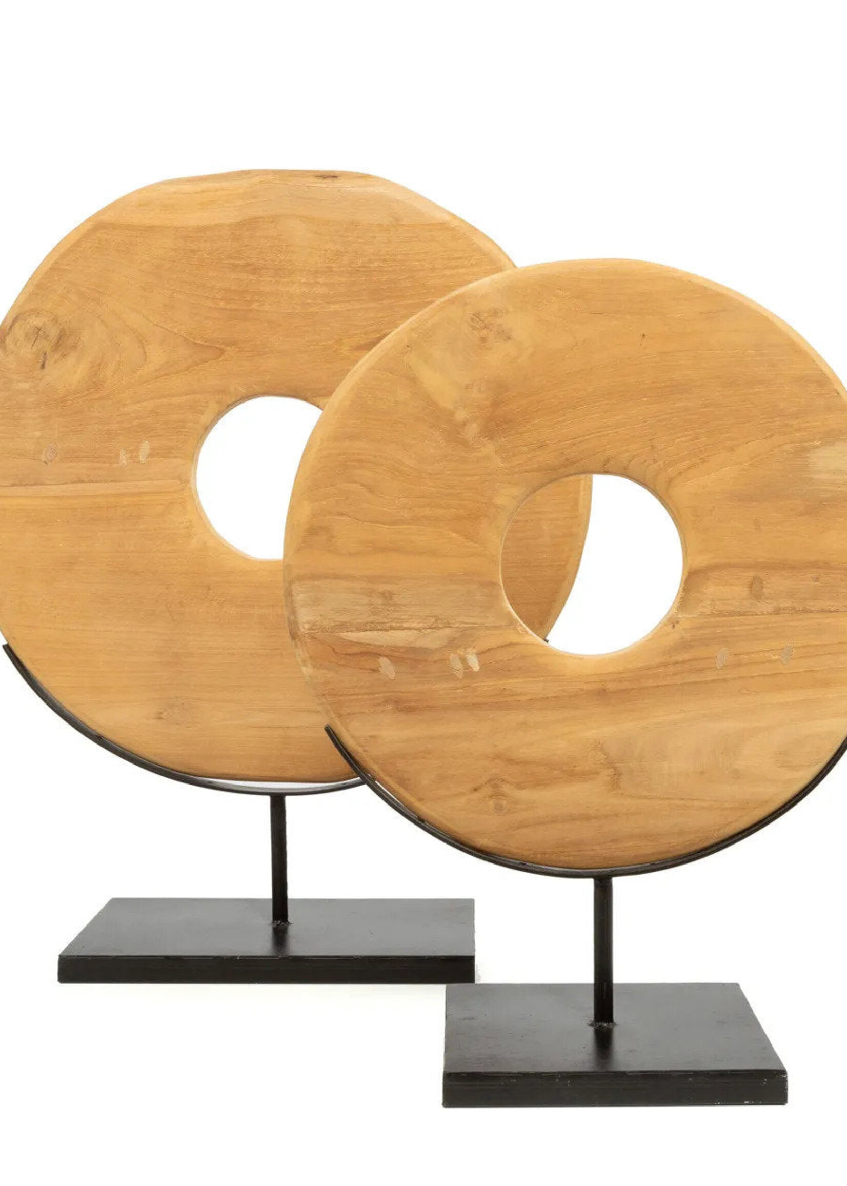 Bazar Bizar Antwerp The Teak Disc on Stand - L