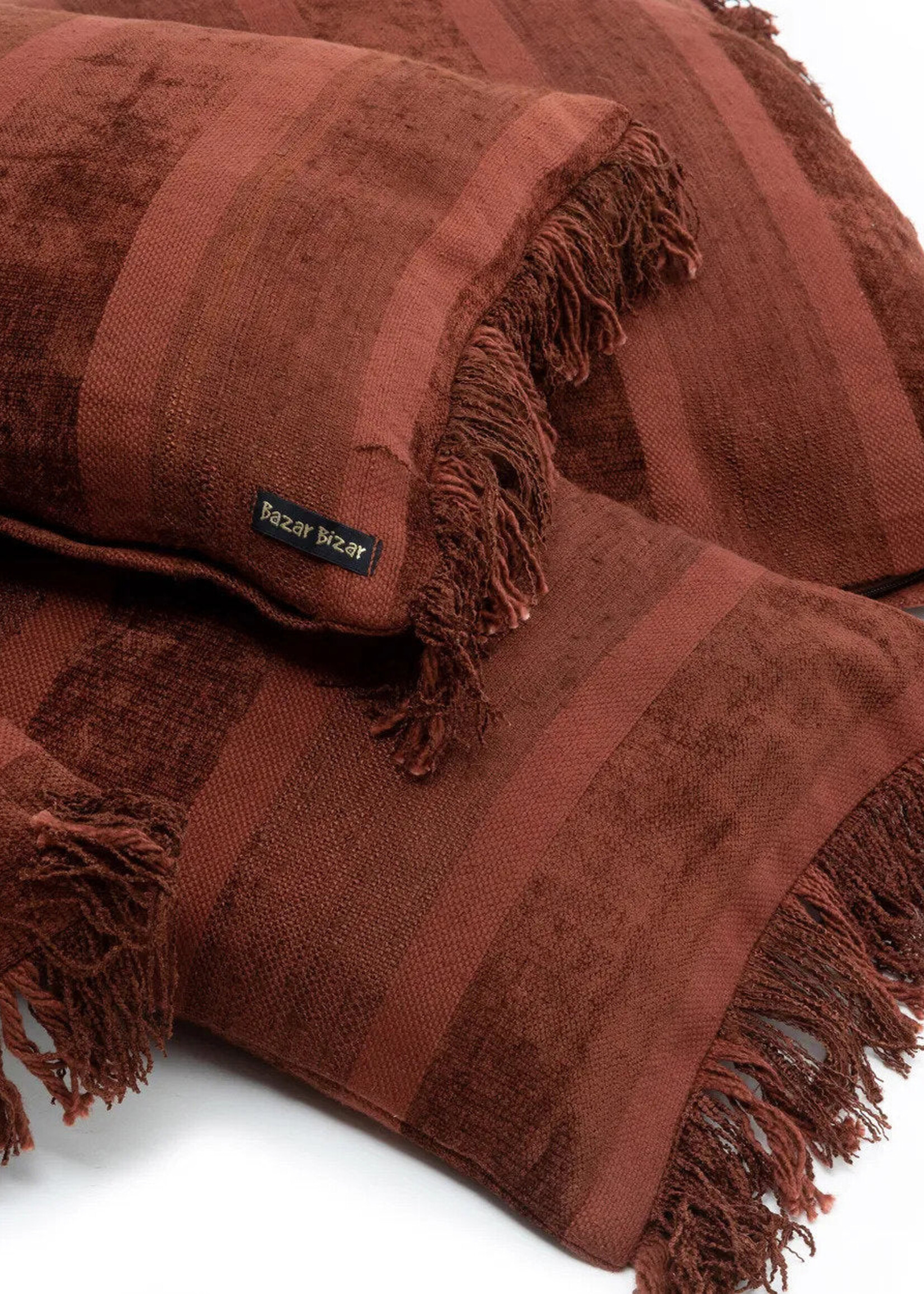 Bazar Bizar Antwerp The Oh My Gee Cushion Cover - Burgundy Velvet - 35x100
